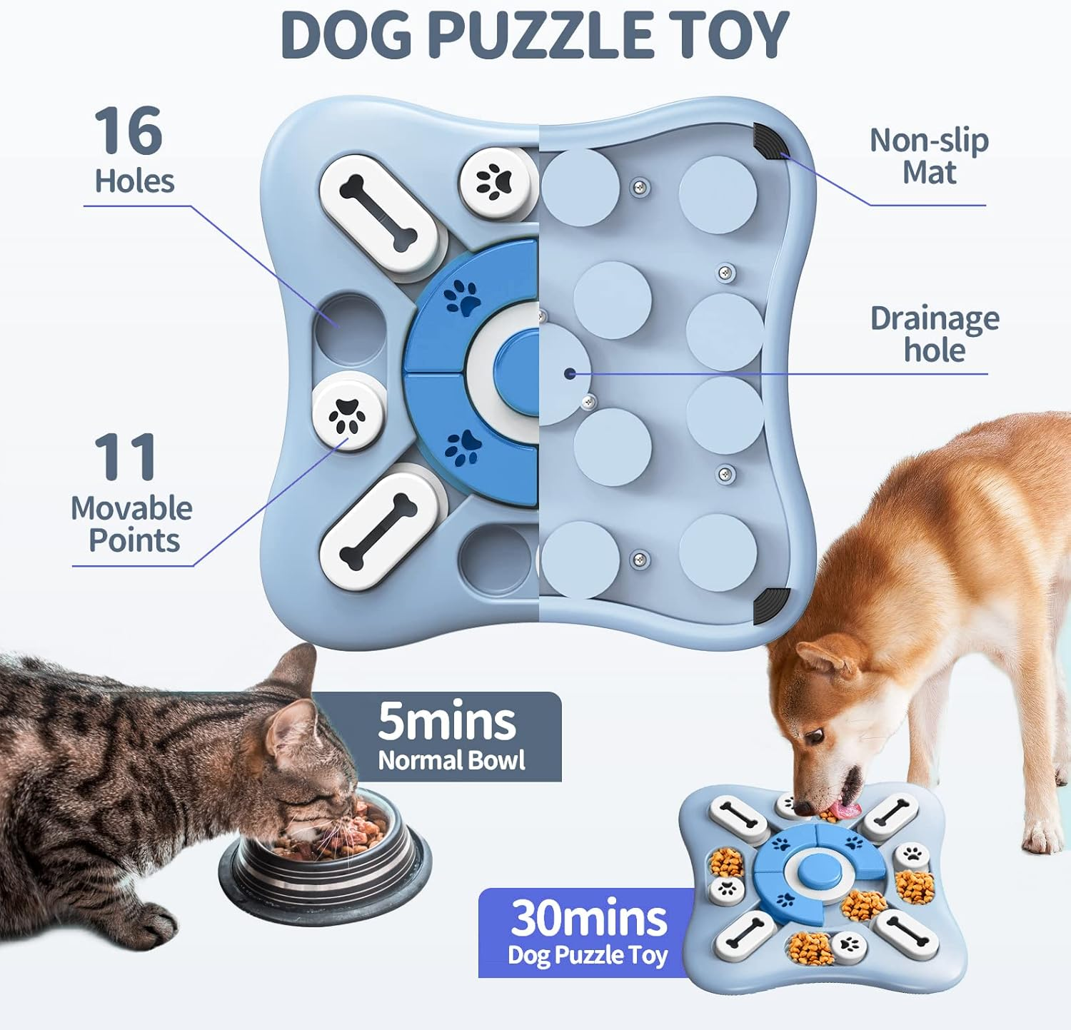 Dog Puzzle Toys, Squeaky Treat Dispensing Dog Enrichment Toys for IQ Training Brain Stimulation, Interactive Mentally Stimulating Toys as Gifts for Puppies, Cats, Small, Medium, Large Dogs image number 2