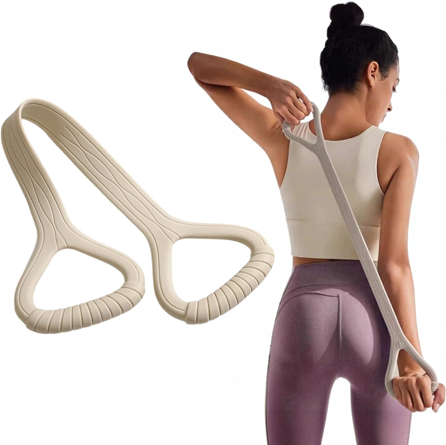 Viiotu Figure 8 Resistance Band,Upgraded Shoulder Stretch Resistance Bands with Handles,Silicone Exercise Bands for Workout Arm Back at Gym Home
