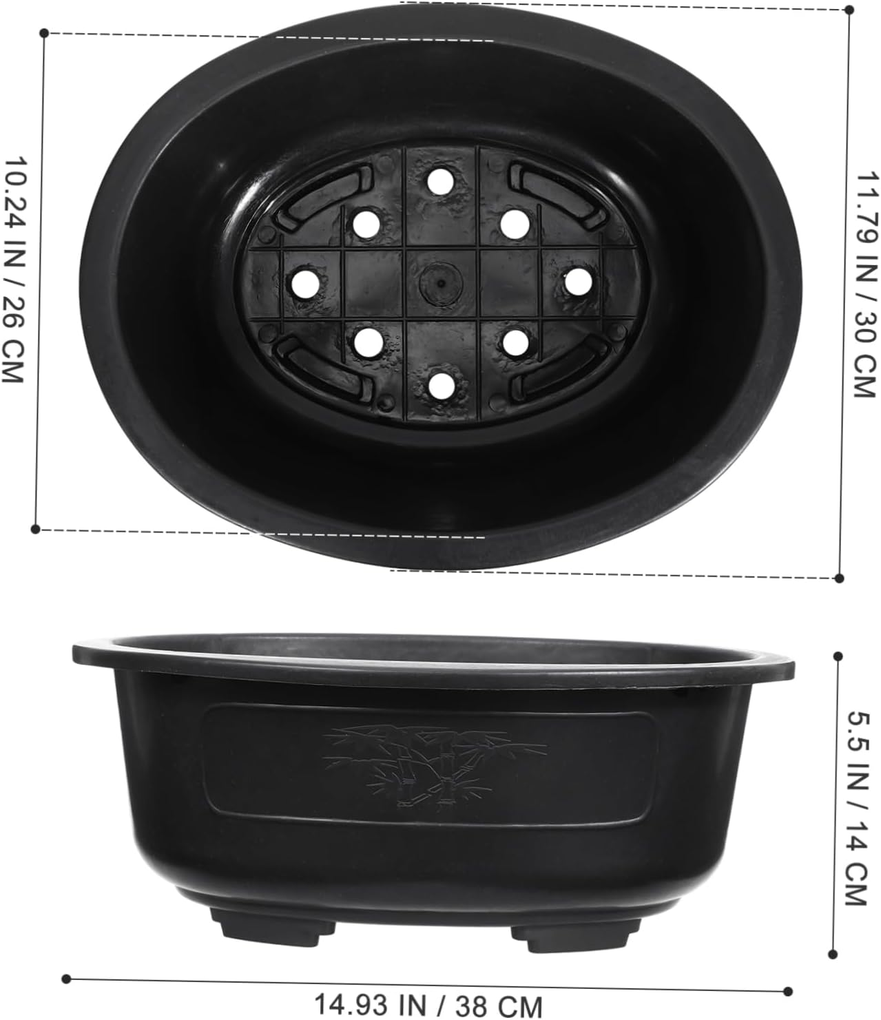 Cabilock Large Gardening Planter Pot 2Pcs Oval Plastic Bonsai Flowerpot Household Garden Supply Suitable for Indoor and Outdoor Planting image number 4