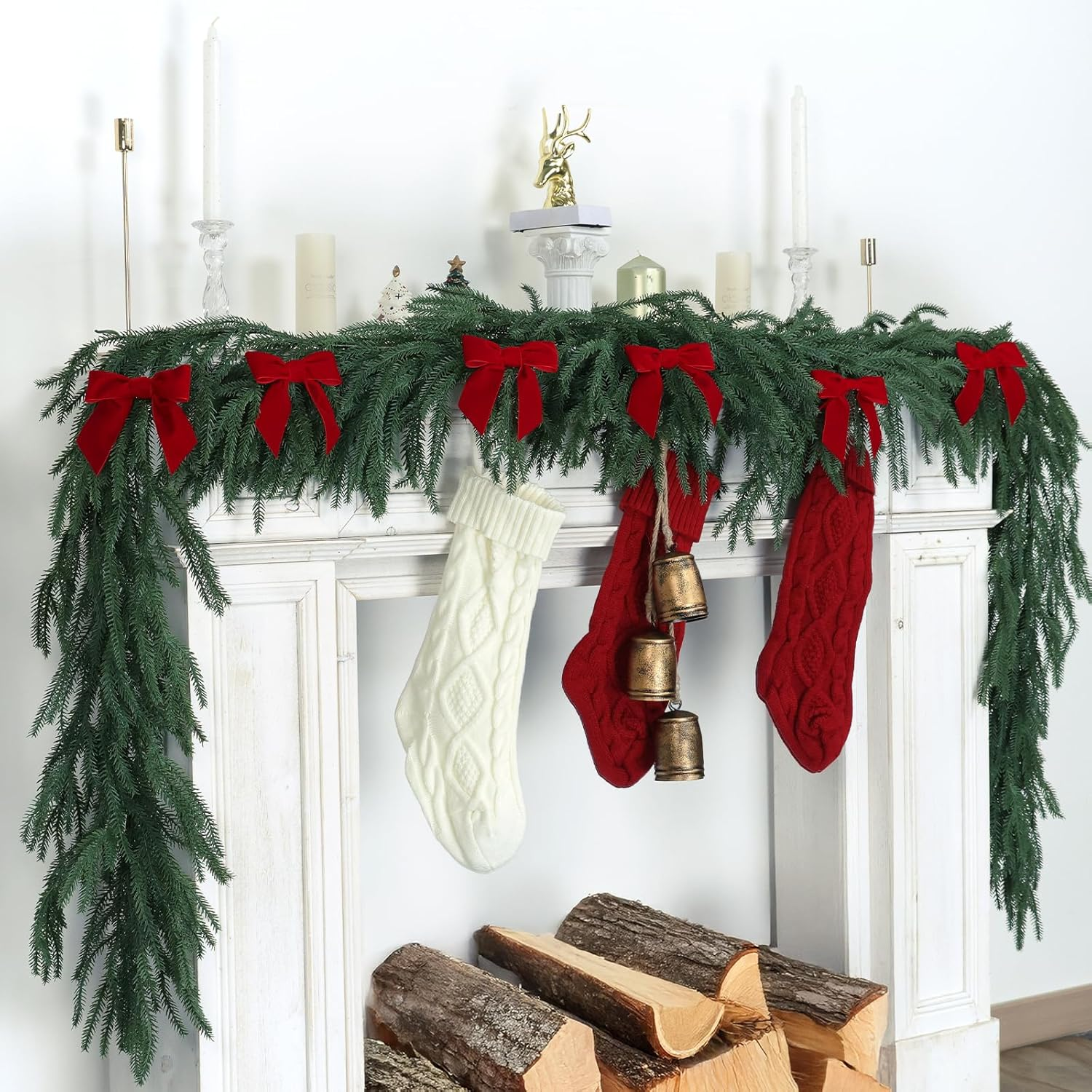 Flair Gifts 24 Pcs Cozy 4.5 Inch Red Vintage Velvet Christmas Bows - Ideal for Christmas Tree Ornaments, Wreath Accents, Gift Wrapping, Wine Bottles, Stair Railings, DIY Crafts & Xmas Home Decor image number 1