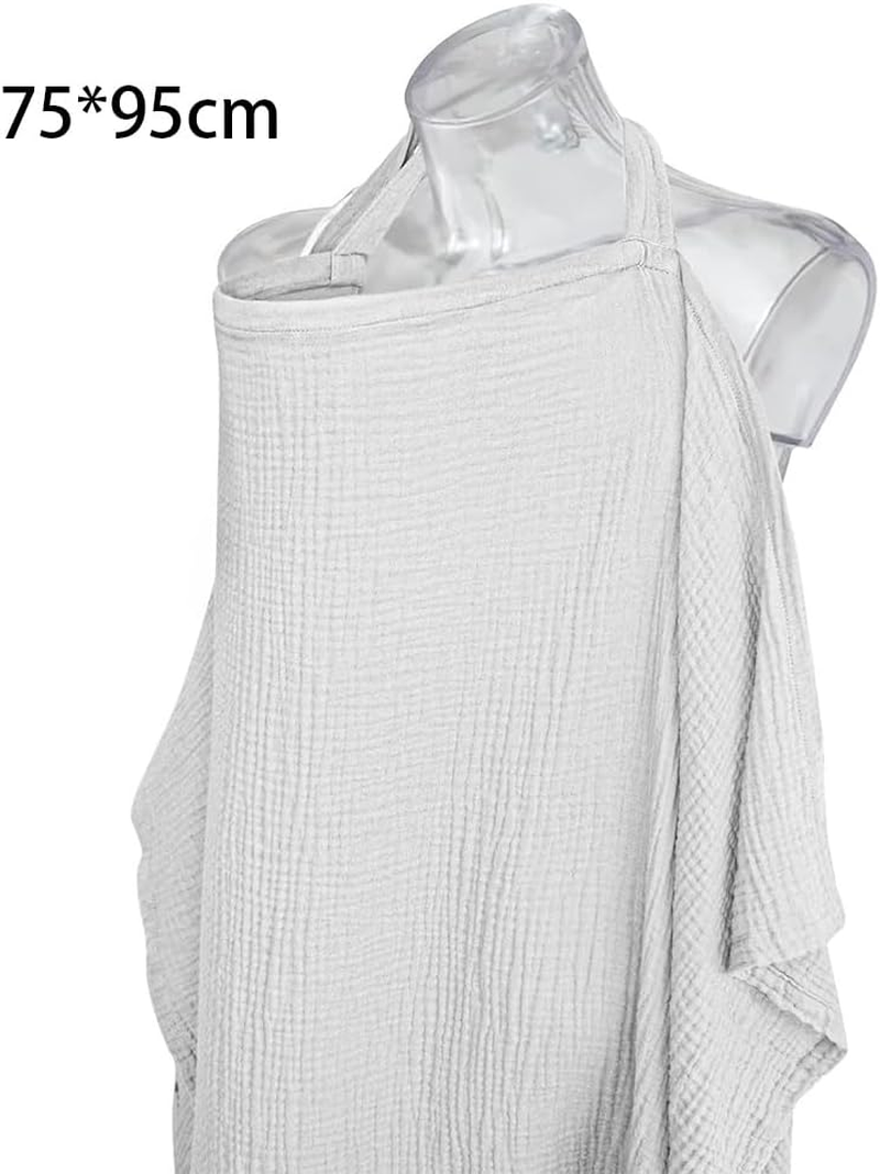 Nursing Cover for Breastfeeding, Organic Cotton Nursing Cover, Muslin Nursing Cover for Baby Breastfeeding, Multi-Use Stroller Cover Shawl Stylish Poncho, Multi-Use Carseat Canopy (2Pcs) image number 2