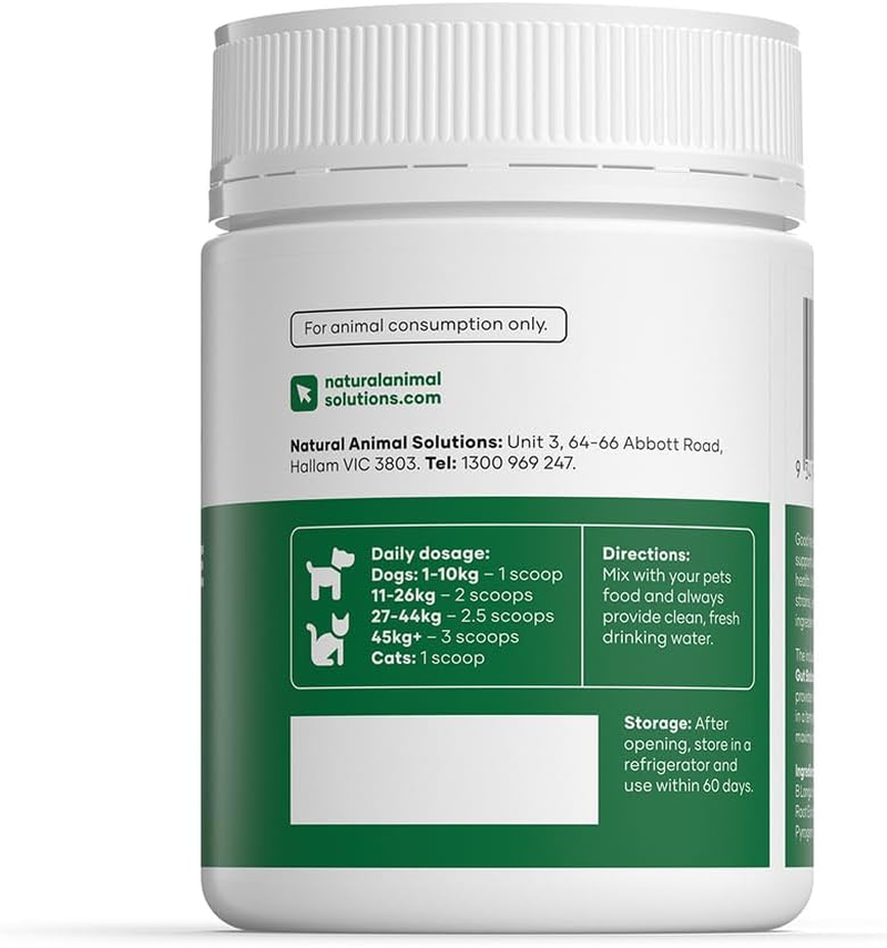 Natural Animal Solutions Probiotics for Dogs and Cats. Dog Probiotics for Digestive Health, Support Cat and Dog Gut Health & Immunity Health,150G