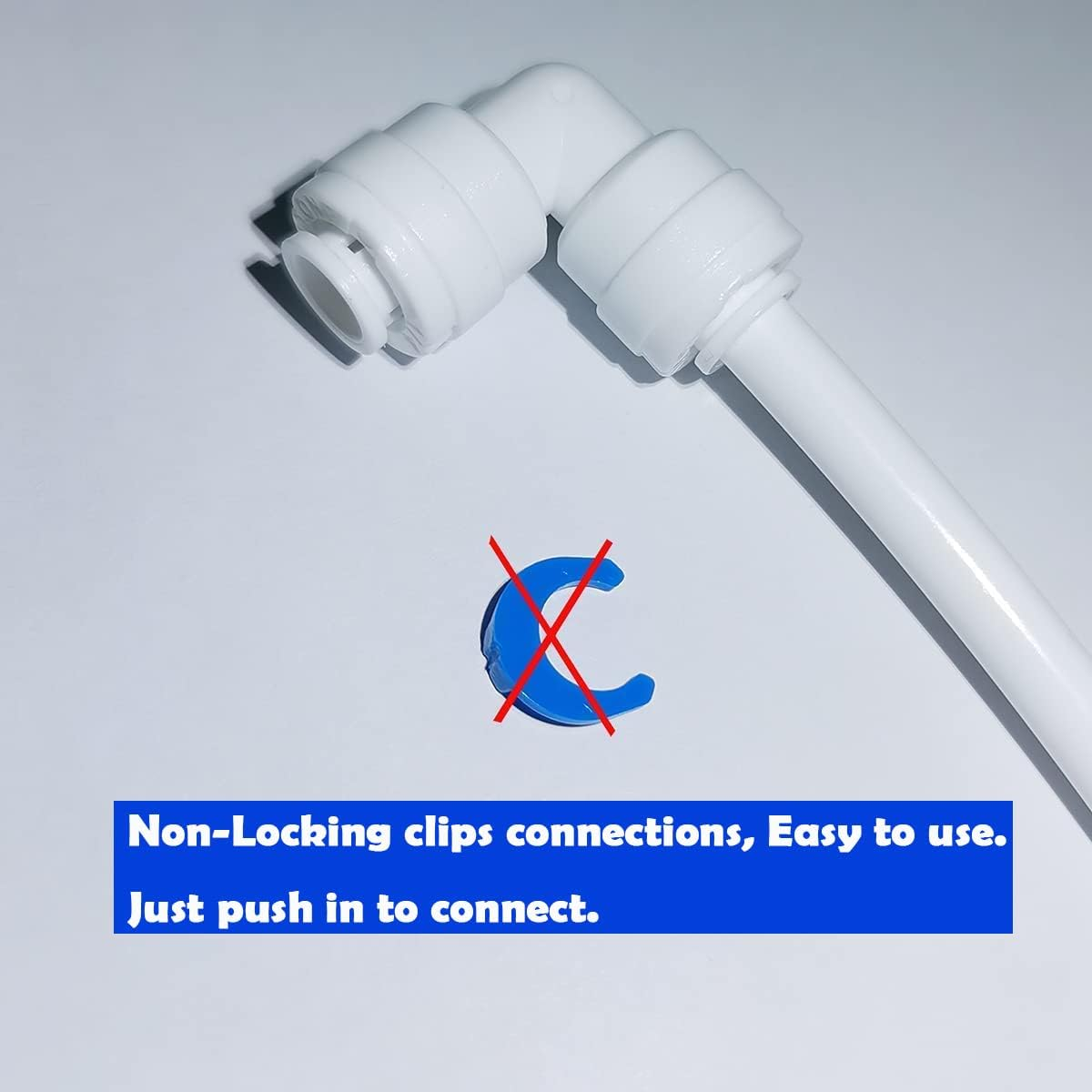 Malida Water Purifier Quick Connector,Ro Water 1/4 Tubing, RO Water Filter Fittings, 1/4 Inch Tubing Blue 10 Meters + Quick Connect 12Pcs image number 1