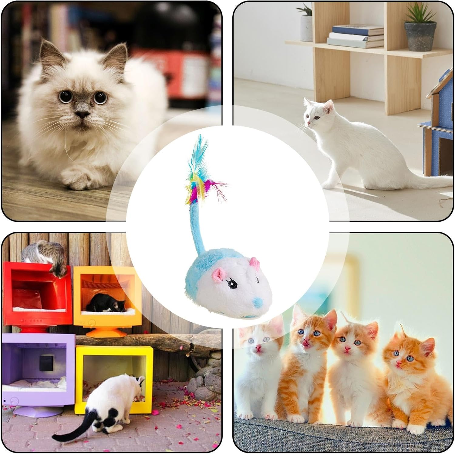 Shurzzesj Cat Mouse Toys,Cat Toys Squeaky Moving Mouse - Electric Fun with Automatic Moving Mouse - Cat Pet Toy, image number 6