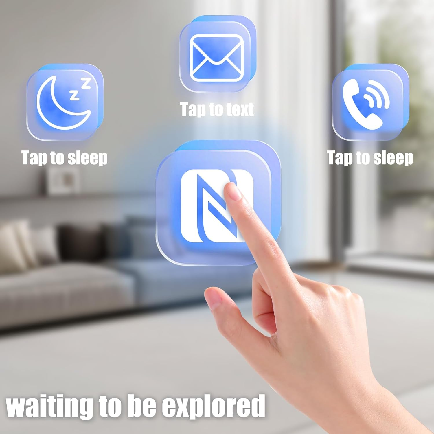 Supcomsta 50Pcs NFC Tags, NFC Stickers Ntag 215 NFC Tag, Compatible with Tagmo & Amiibo, NFC Tags Iphone/Android, Round, White