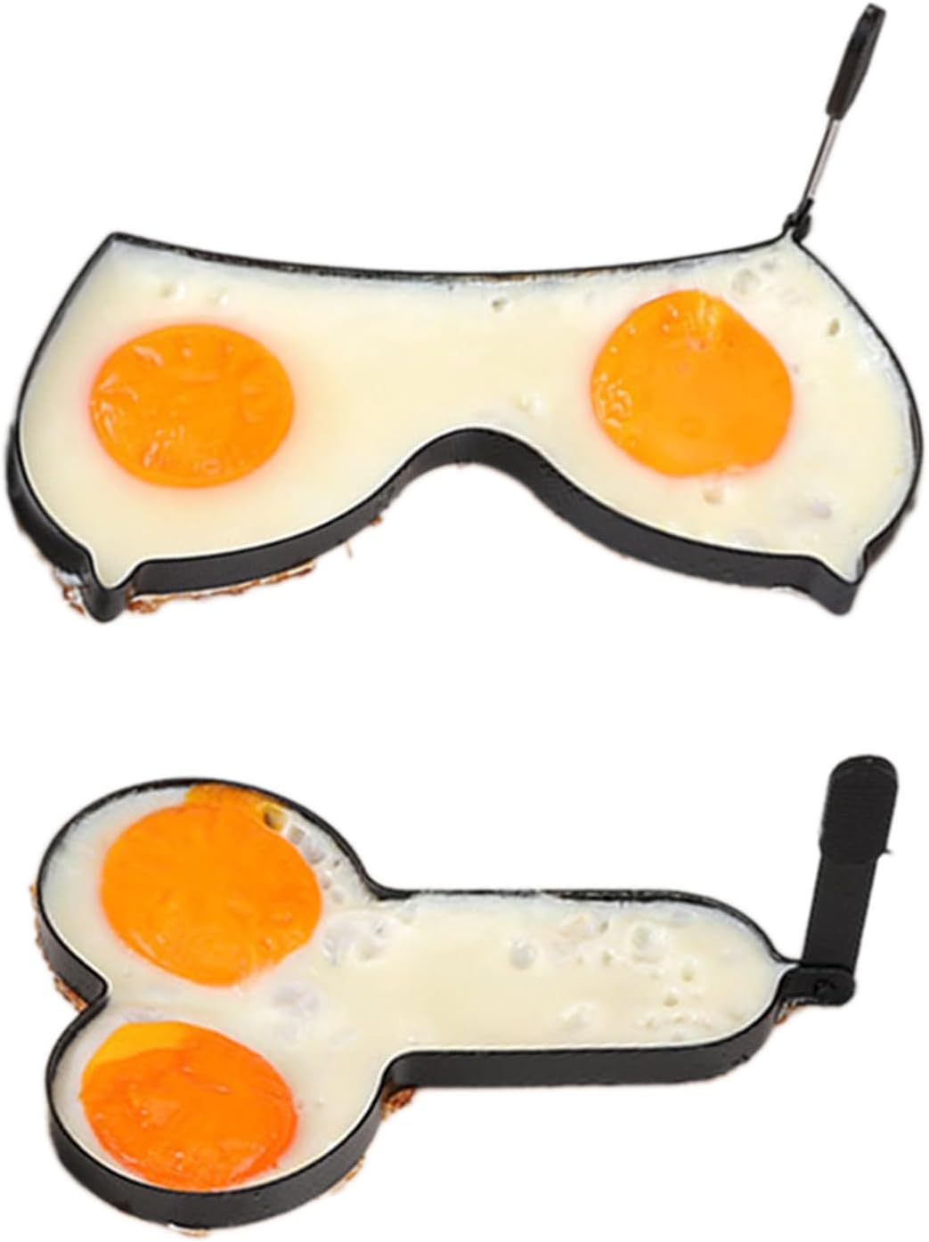 Mineens 2PCS Funny Egg Fryer &ndash; Stainless Steel Cooking Ring with Retractable Handle,Non-Stick DIY Egg Fried Mould for Pancakes, Omelettes & Muffins,Creative Kitchen Tool, Easy to Clean & Reusable image number 4