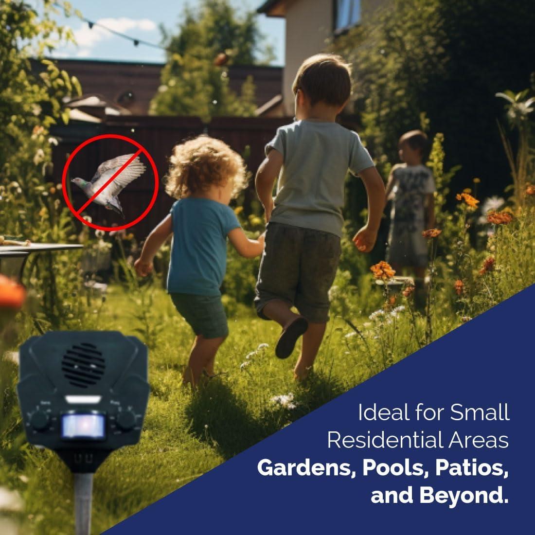 Bird-X Solar Yard Gard, Ultrasonic and Solar-Powered Animal Decoy Device with Motion Sensor, Easy to Install, Covers up to 3,000 Sq. Ft., 15-25 Khz Frequency, 8.5" X 7" X 4" image number 3