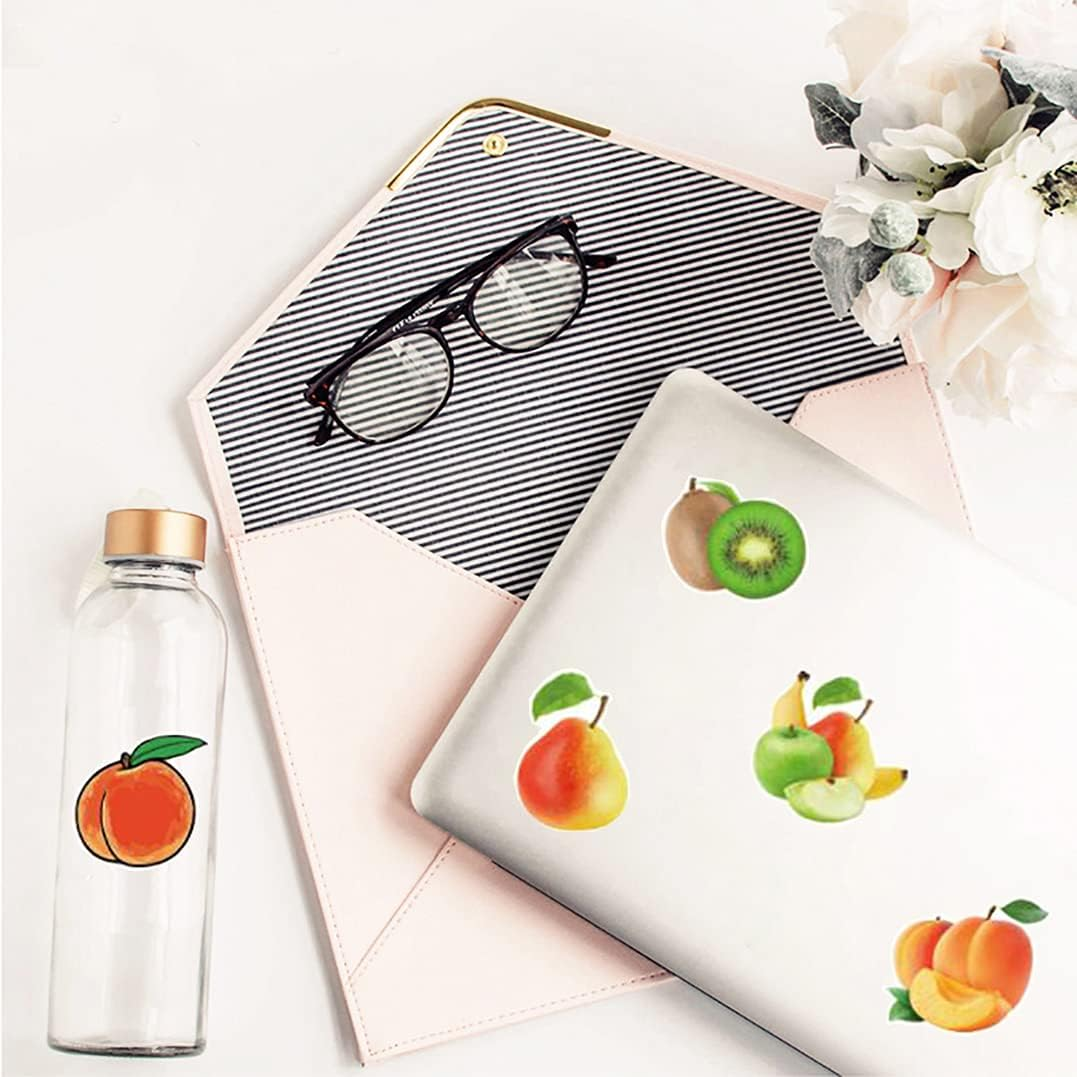 Fruits Stickers, 50 Pcs Fruits Vegetables Vinyl Sticker Decals for Water Bottles Laptop Refrigerator Luggage Fridge Cup Computer Phone Case for Teens, Girls image number 1