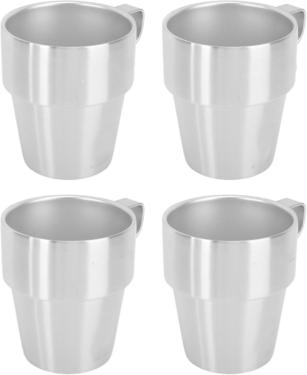 300Ml Stackable Coffee Cups Set, Stainless Steel Double Layer Insulated Mugs for Fruitjuice Iced Coffee, Lightweight and Portable for Outdoor Activities, Picnics, Camping, And image number 4