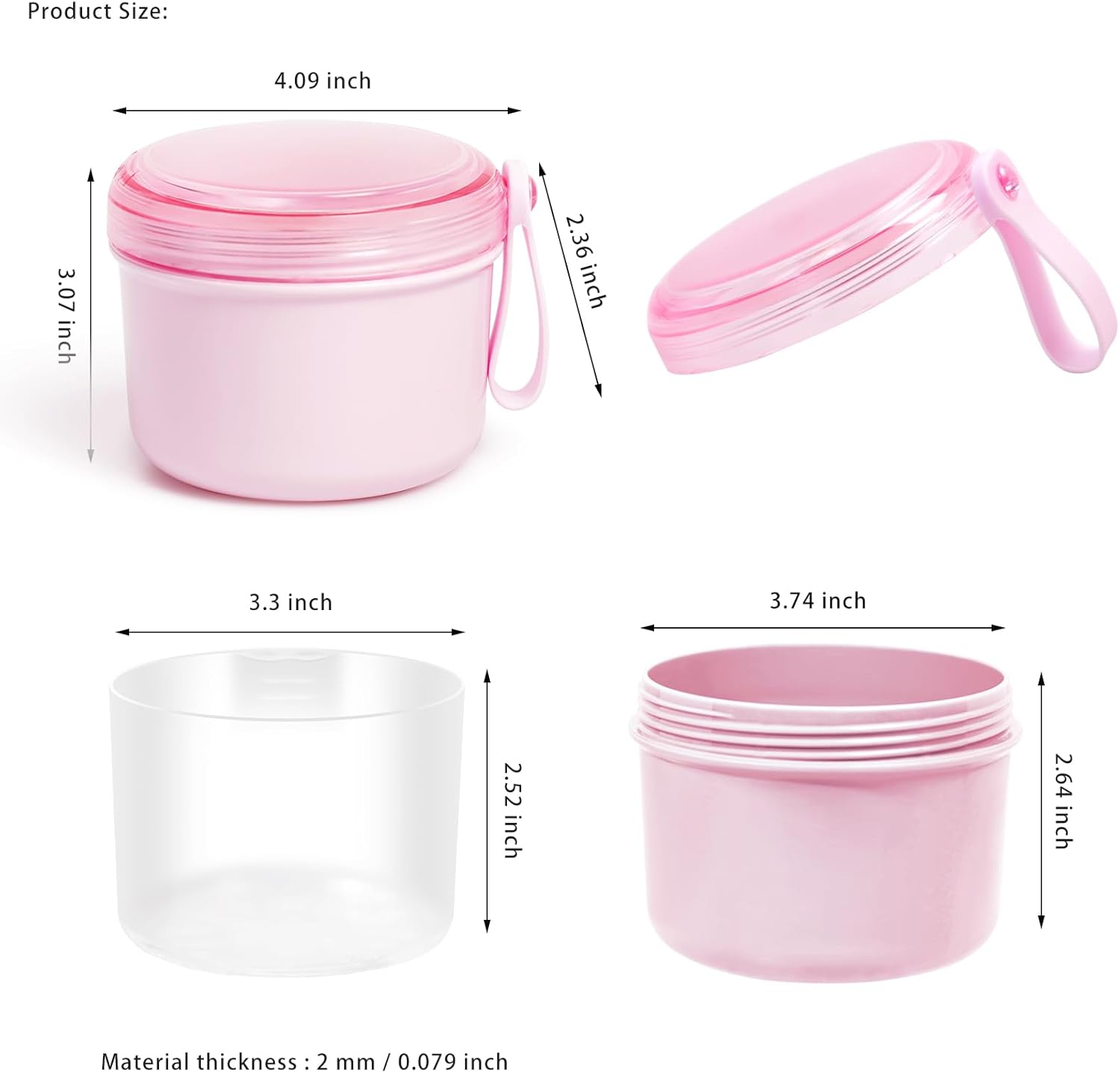 Denture Bath Case Cup Box Holder Storage Soak Container with Strainer Basket for Home or Travel Denture Cleaning (Pink) - Blue image number 3