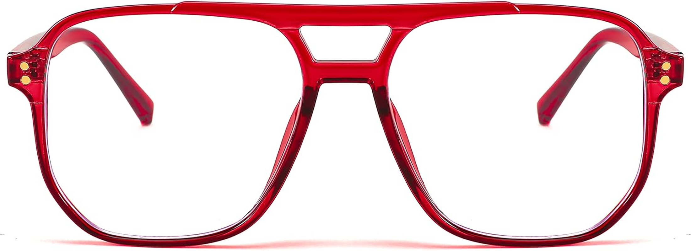 FEISEDY Blue Light Blocking Glasses Fake Nerd Clear Square Computer Lightweight Aviator Glasses Frame Oversized B2866 - Green image number 6