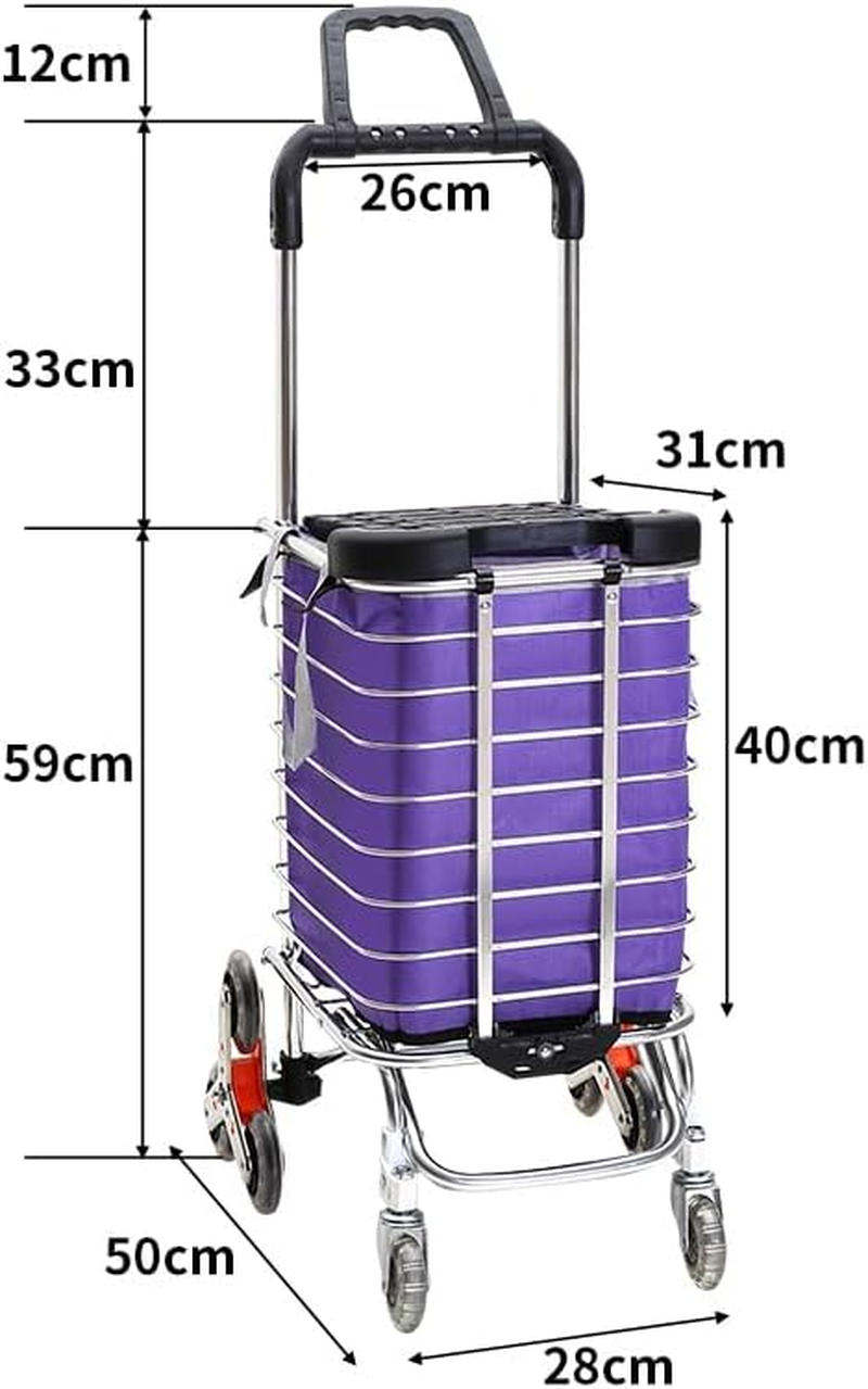 Foldable Shopping Cart Trolley Basket Luggage Grocery Portable Aluminum W/Wheel, Lightweight Collapsible Rolling Utility Cart with Handle for Travel, Supermarket, Picnic, Outdoor Camping, Easy Storage image number 6