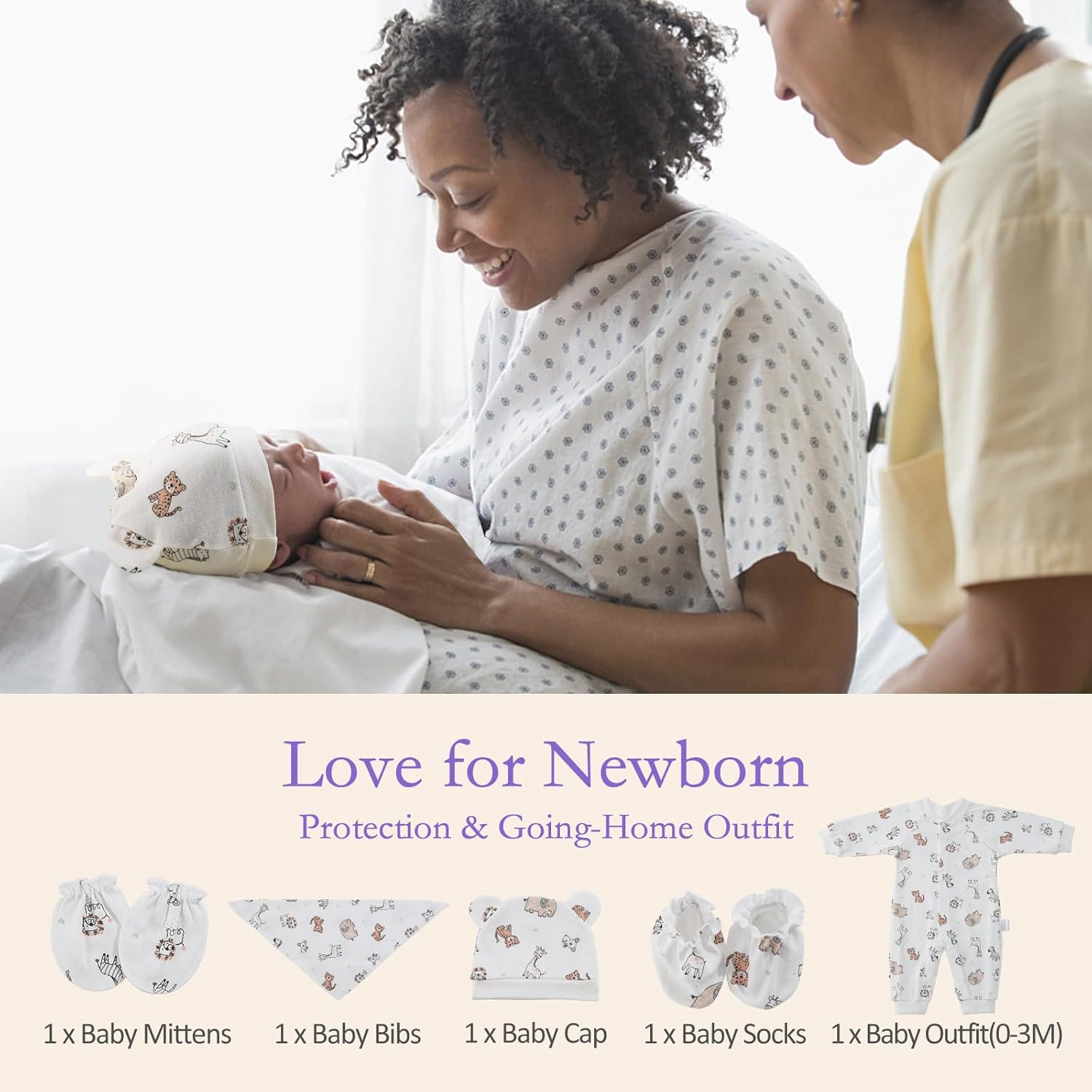 GROWNSY Postpartum Mom & Baby Essential Kits, Recovery Kit for Labor &Delivery with Hospital Essentials Women after Birth, Includes PERI Bottle, Herbal Cooling Spray, Liners &More, White,Blue image number 5