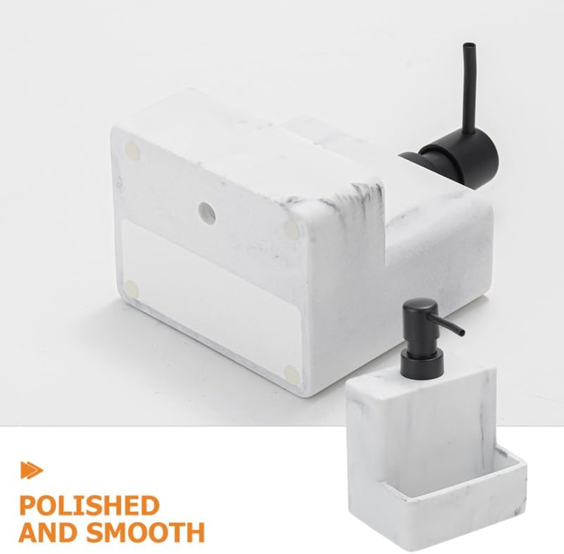 Luxshiny Large Capacity Hand Soap Dispenser with Sponge Holder Refillable Pump Bottle for Bathroom and Kitchen Easy Press Liquid Soap and Lotion Container