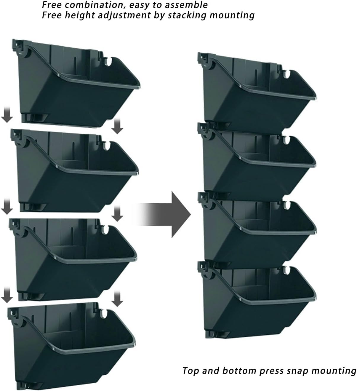 Vertical Garden Planter for Indoor and Outdoor Plants, 4 Pots Hanging Vertical Wall Planter, Wall Mounted Vertical Hanging Wall Planter for Yard Garden Fence Home