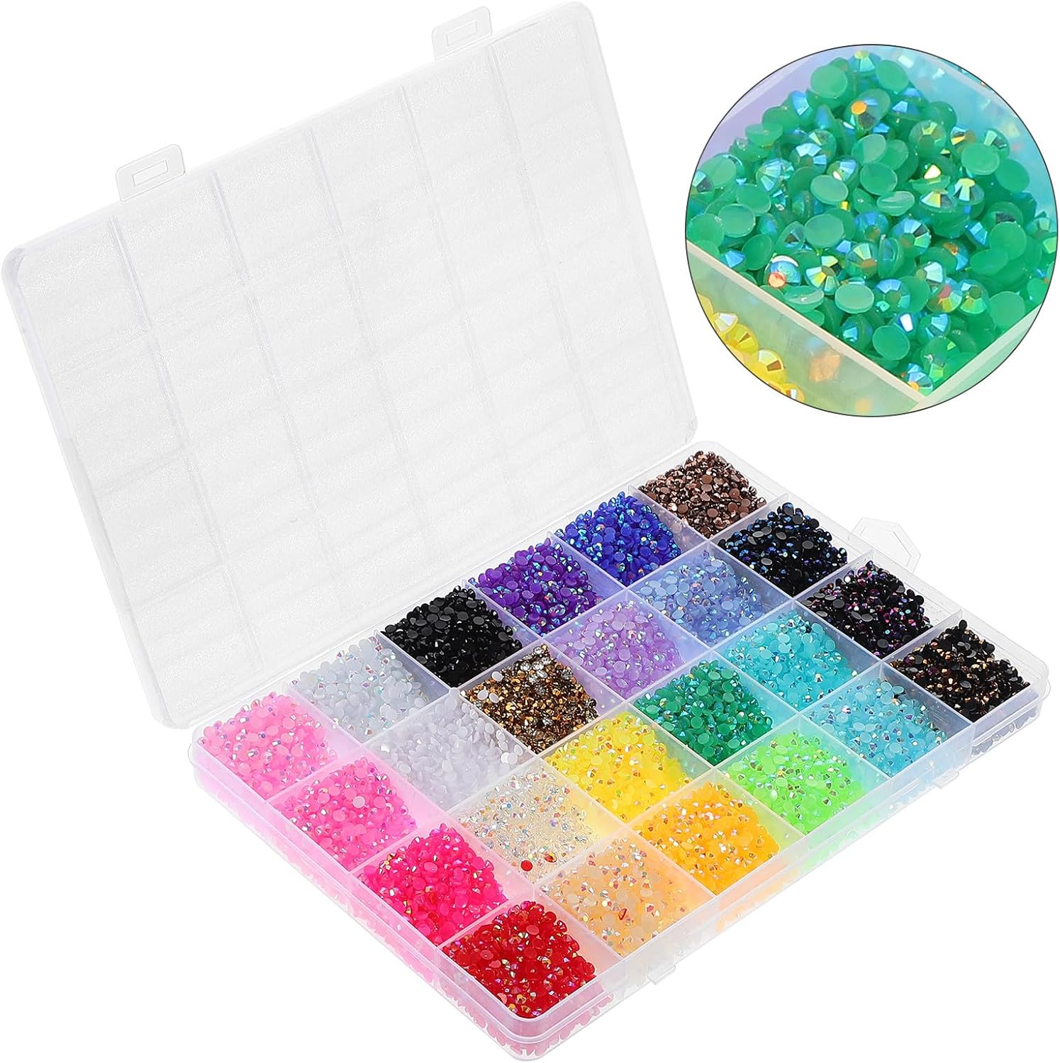 Sewroro 24000Pcs Nail Rhinestones 3Mm Colored Ab Gems for Nail Art and DIY Bear Decoration Crafts image number 5