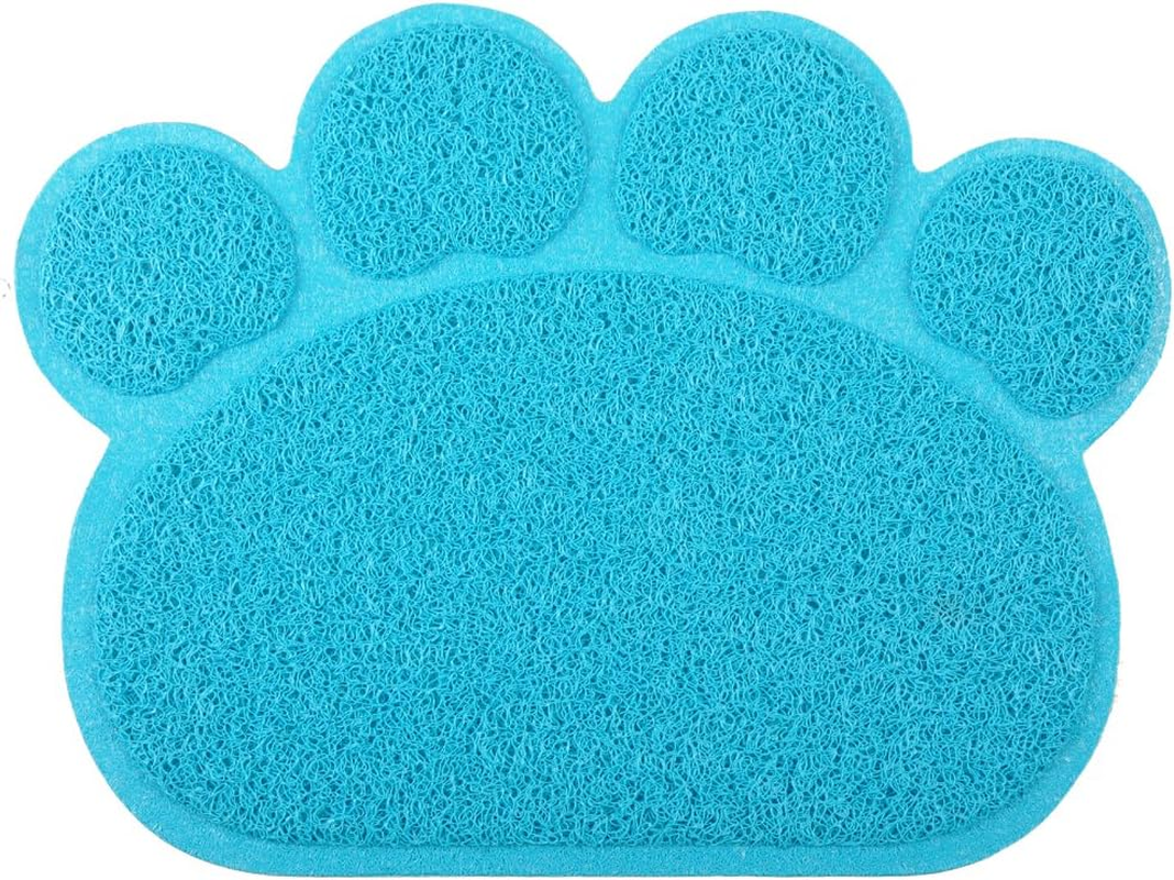 Paw-Shaped Cat Litter Box Debris Catcher Mat,15.7511.75 Inches (Gray)