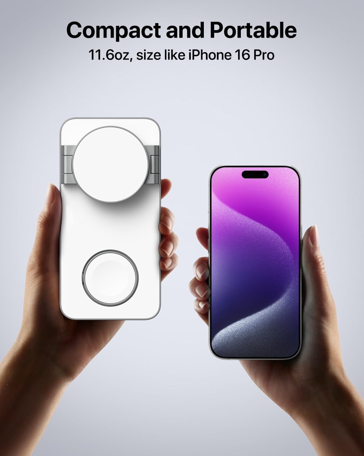 EXW 3 in 1 Wireless Charging Station for Apple, Wireless Charger Stand for Magsafe Fast Charger for Iphone 17-12, Magnetic Charger for Apple Watch and Airpods (White) image number 3