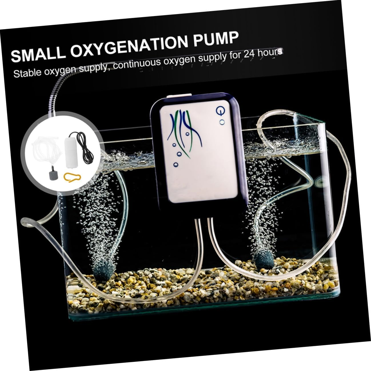 CLISPEED 2 Sets Rechargeable USB Aquarium Air Pump Fish Tank Bubbler Oxygen-Increasing Quiet Small Aerator for Indoor Aquariums and Aquatic Plants Random Color image number 2