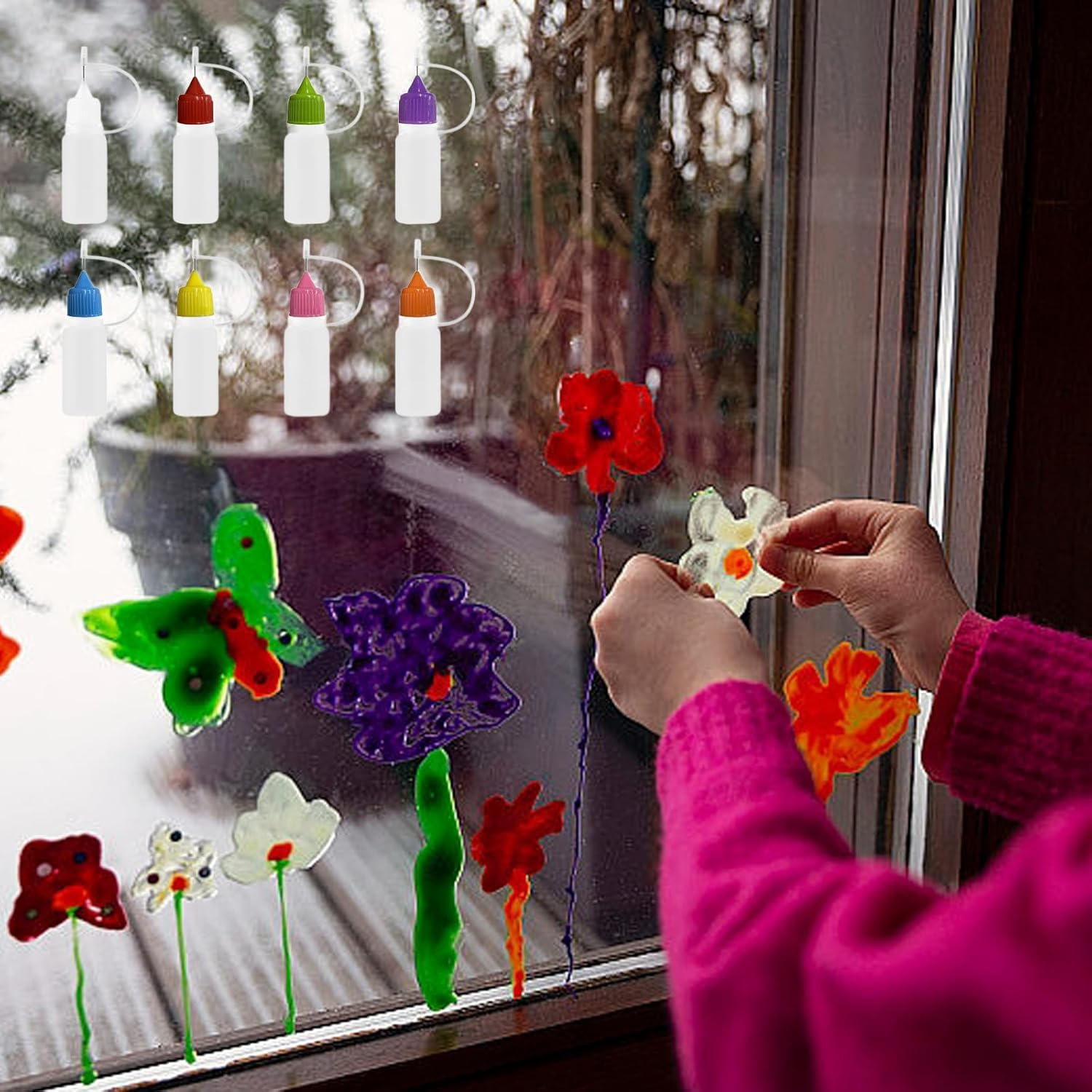 LIANRISES 8Pcs 10Ml Glue Bottle Needle Tip, Applicator Bottles with Fine Tips, Liquid Dropper Filling for DIY Craft, Oiler, Small Gluing Projects, Acrylic Painting image number 6