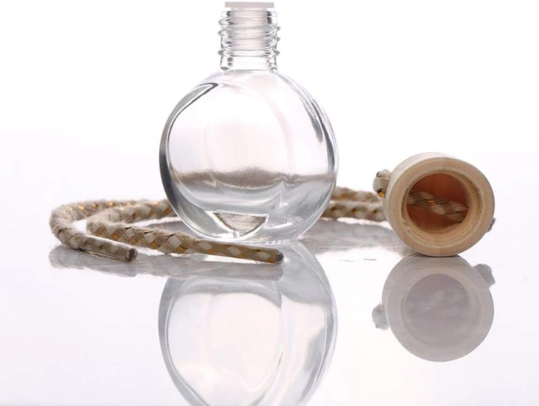 Car Aromatherapy Essential Oil Diffuser Bottle,10 Pack Car Air Freshener Bottle Empty Hanging Perfume Bottle Fragrance Decor Accessories Auto Window Ornament (Round)