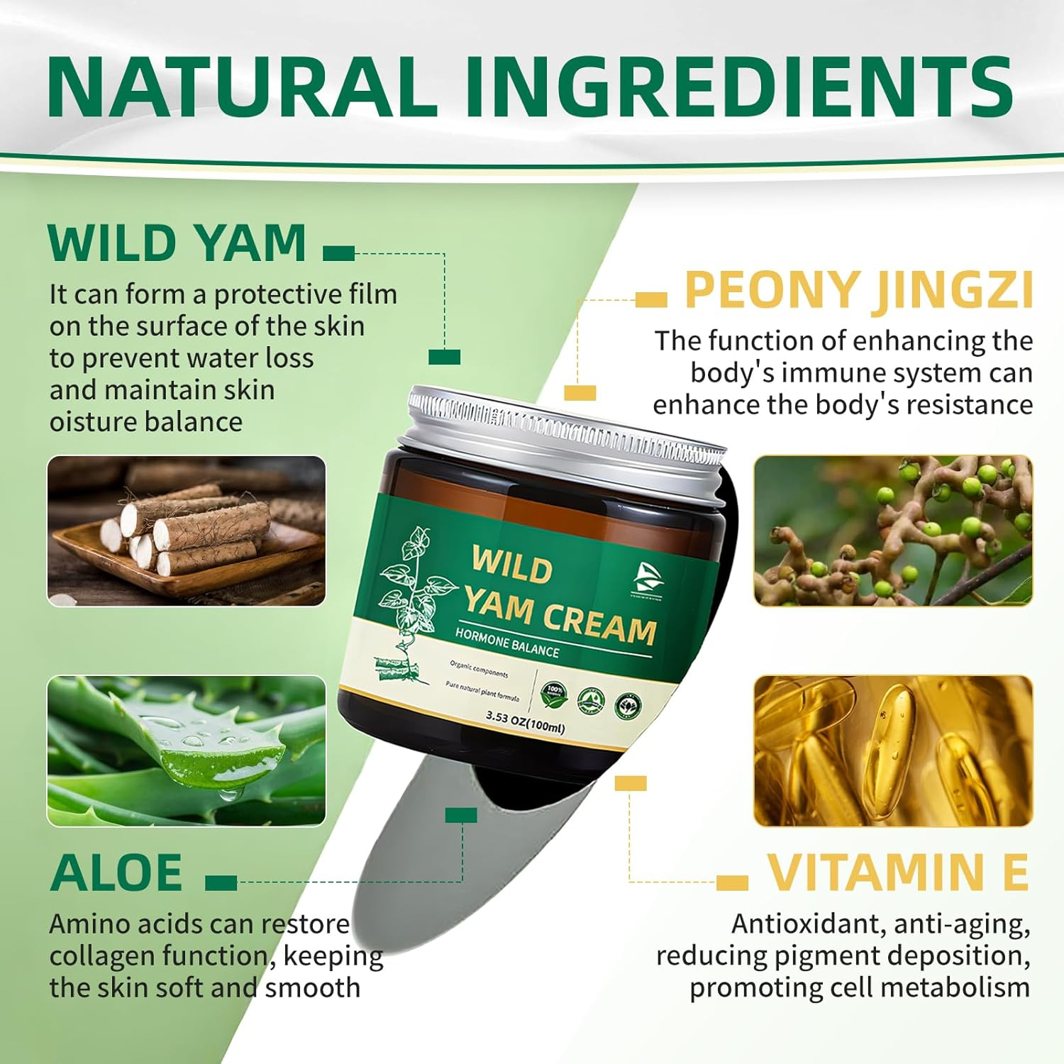 Organic Wild Yam Cream, Wild Yam Cream for Hormone Balance, Natural Night Sweats Cream for Man & Women (1PC)