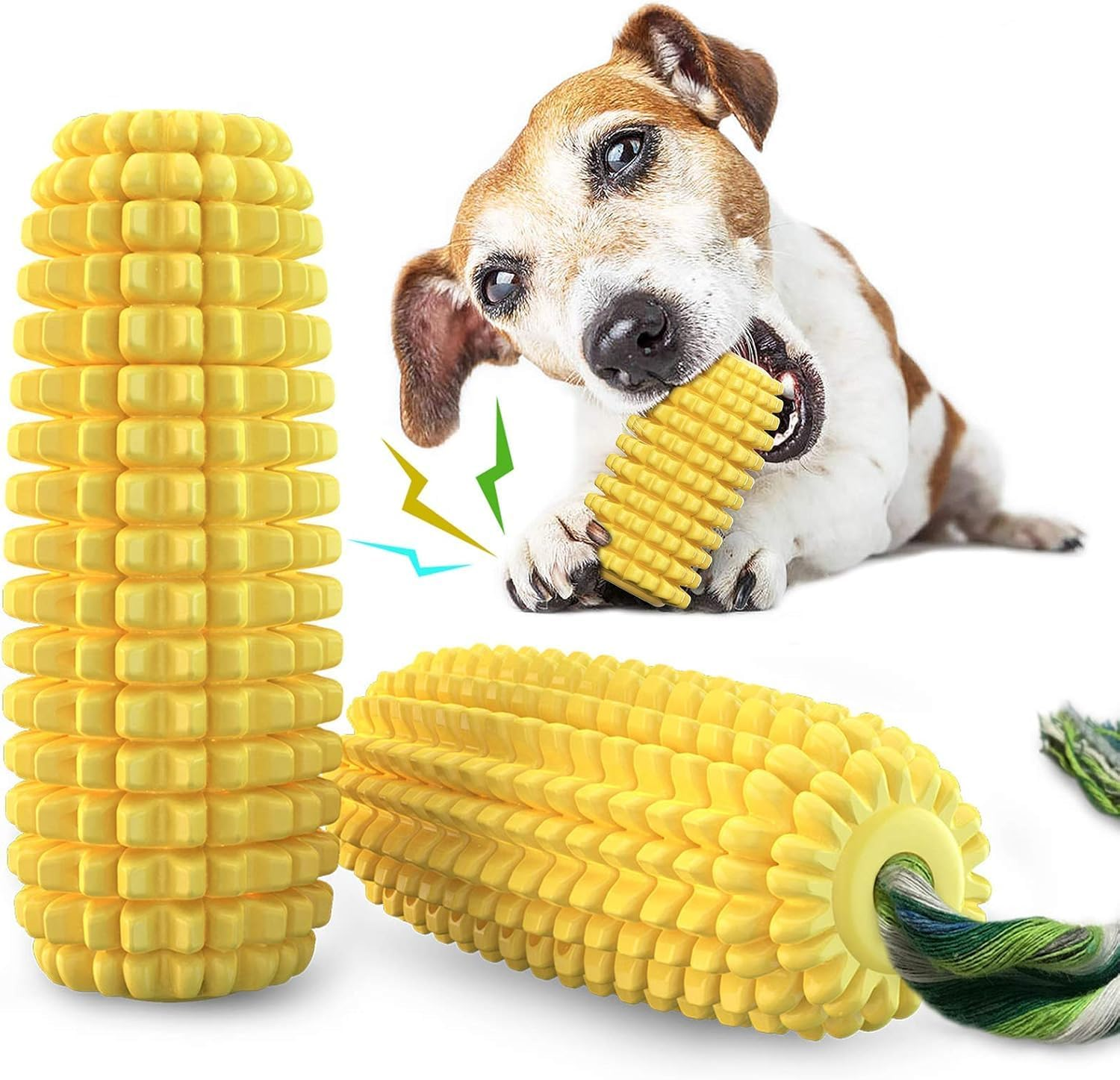 Dog Chew Toys for Aggressive Chewers, Indestructible Tough Durable Squeaky Interactive Dog Toys, Puppy Teeth Chew Corn Stick Toy for Small Meduium Large Breed image number 4