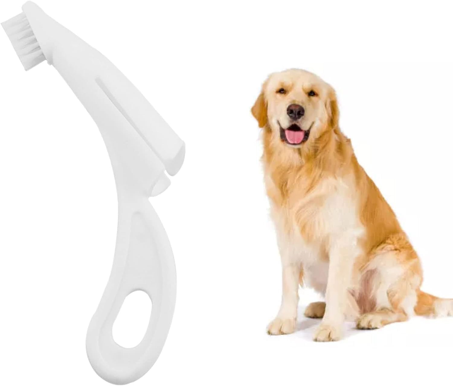 Cat Finger Toothbrush Soft Ergonomic Handle Dog Toothbrush Nylon Safe Teeth Whitening (White, One Size) image number 2