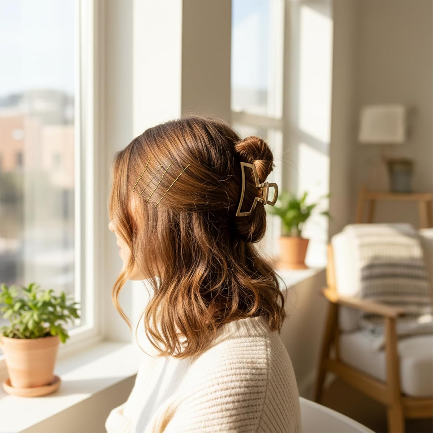 Bliceon Pack of 700 Small Bobby Pins Set, U-Shaped Hair Clips, Transparent Hair Elastic, Small Bobby Pins for Women and Girls with Storage Box (Gold) image number 4