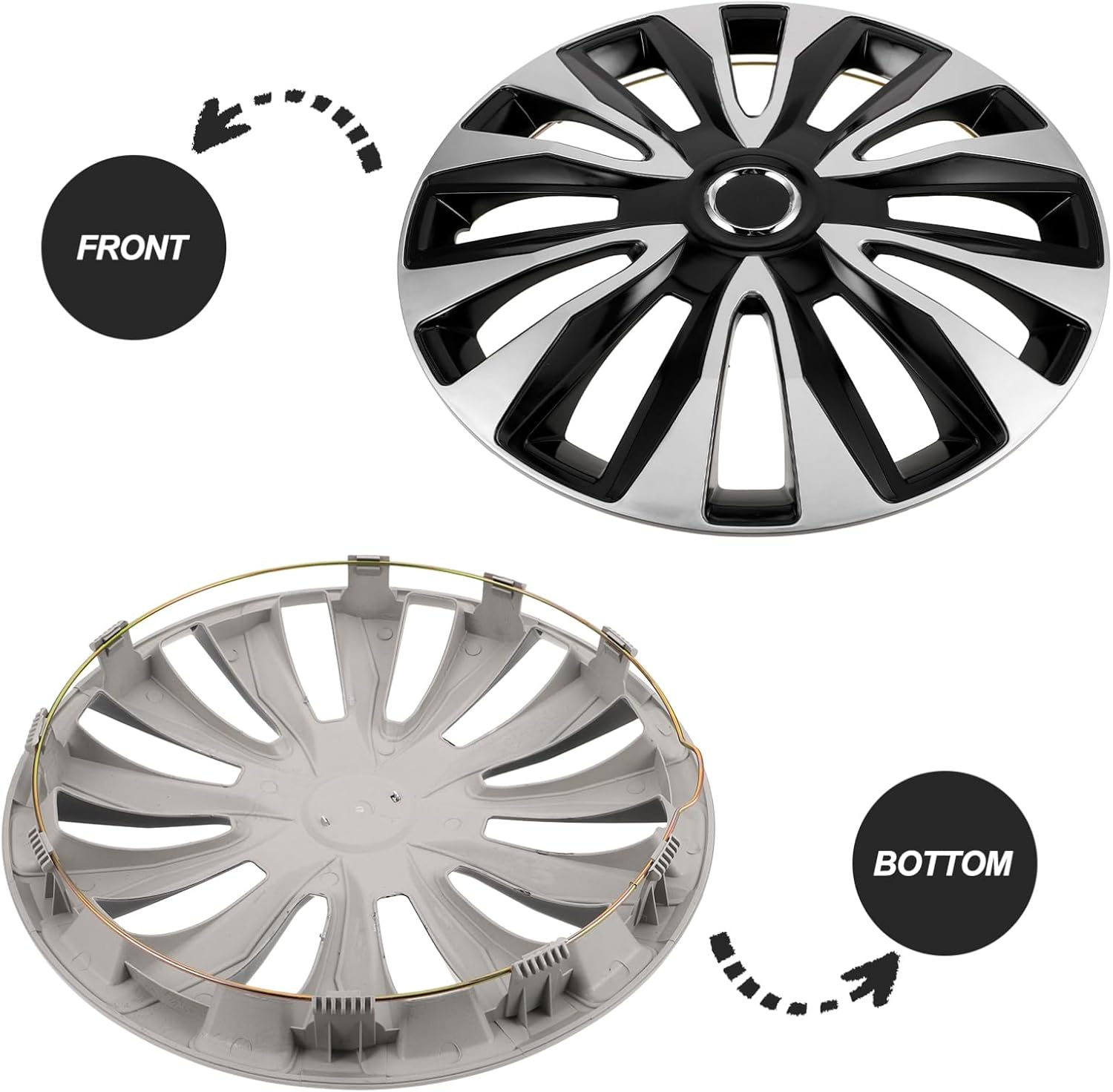 Auto Hubcap Wheel Rim Cover Replacement for Cars Trucks Decorative Hubcups Wheel Cover image number 3