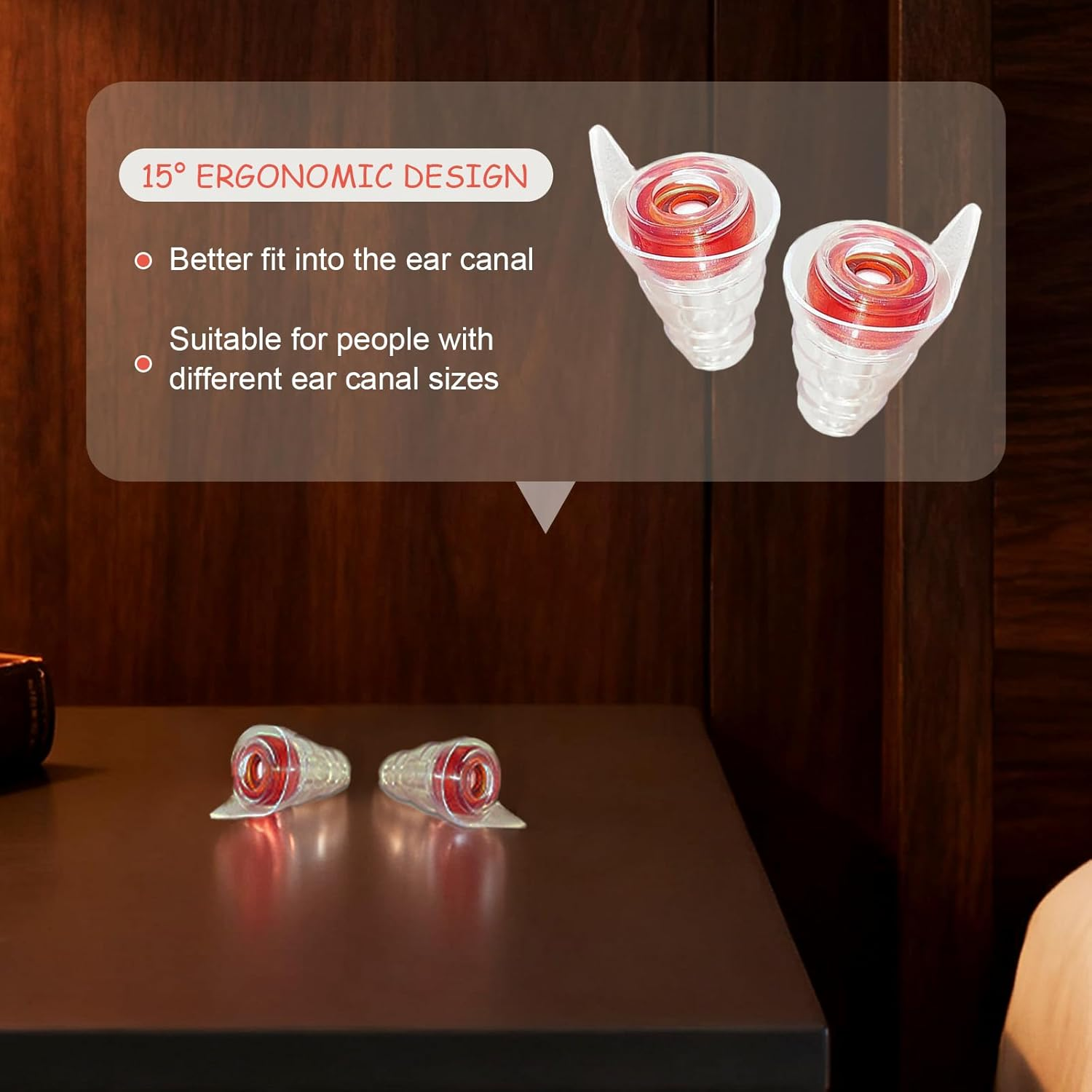 High Fidelity Music Ear Plugs - Perfect Noise Reduction Music Ear Plugs for Musicians, Concerts, Festivals & Drummers, High-Fidelity Earplugs with Protective Case (Red, Adults) image number 4