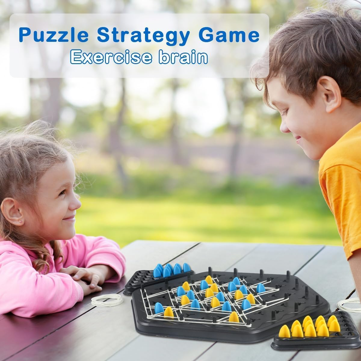 Chain Triangle Chess Game, Board Games for Family Night, Family Games for Kids and Adults, 2 to 4 Players image number 2