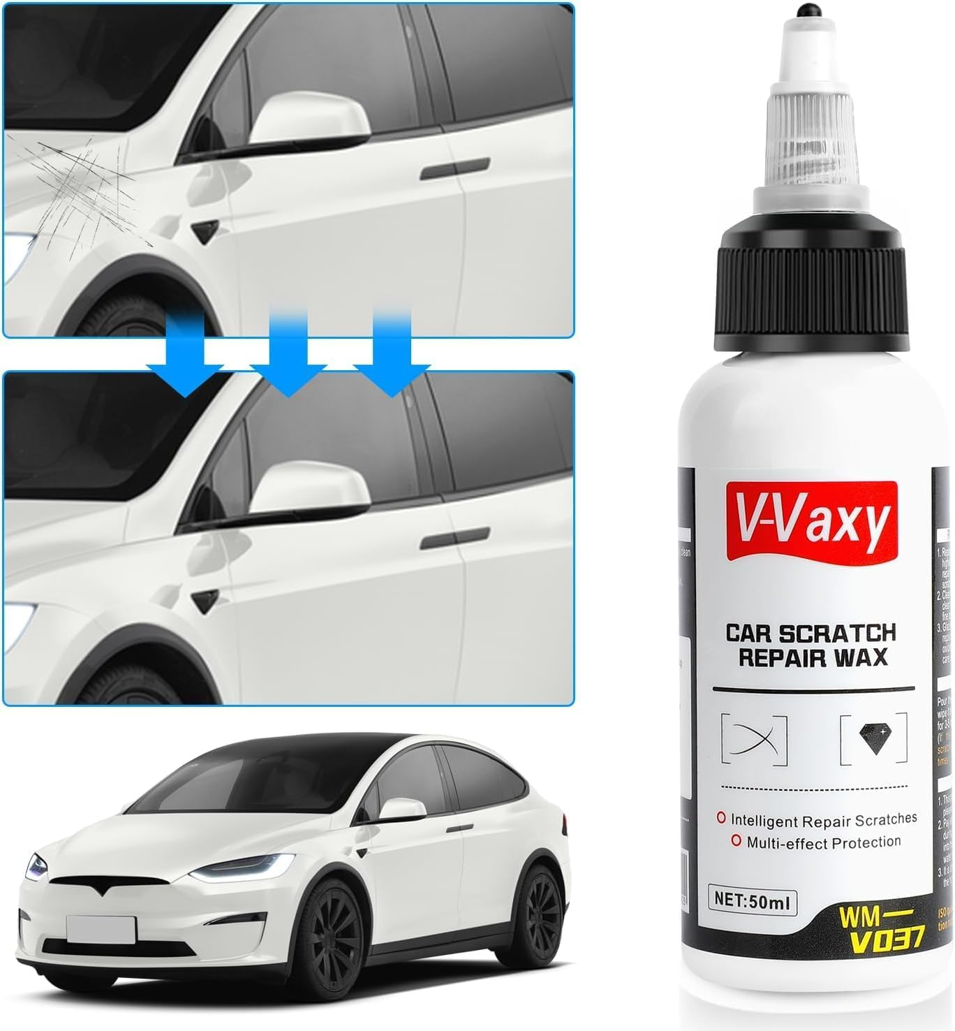 3Pcs V-Vaxy Car Scratch Repair Wax, Ultimate Paint Restorer, Removal Kit, Car Paint, Scratchs Repairs Waxs for Car,Cars Scuff Removal image number 1