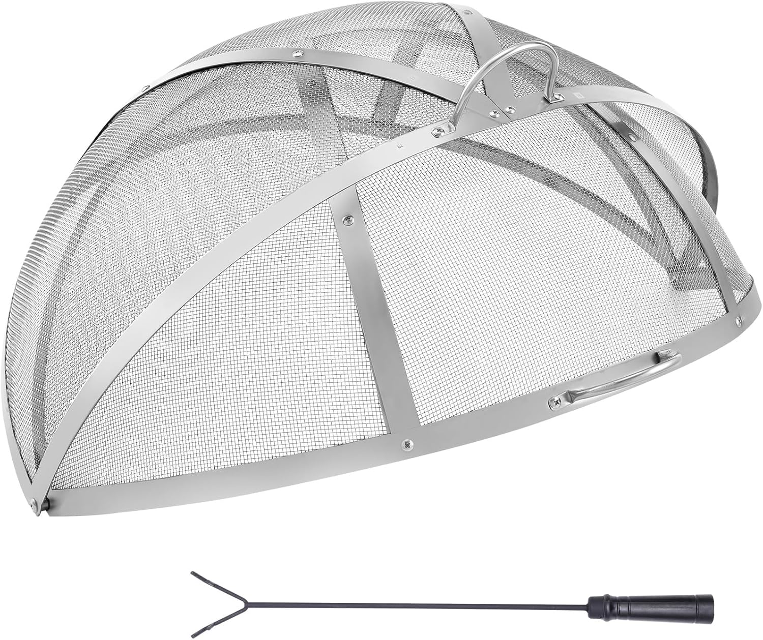 VEVOR Firepit Spark Screen Lid, 36" Diameter, Outdoor Firepit Ring Cover round Accessories, Fire Pit Metal Cover, Easy-Opening Stainless Steel Fire Ring Covers for Outdoor Patio Fire Pits Backyard image number 1