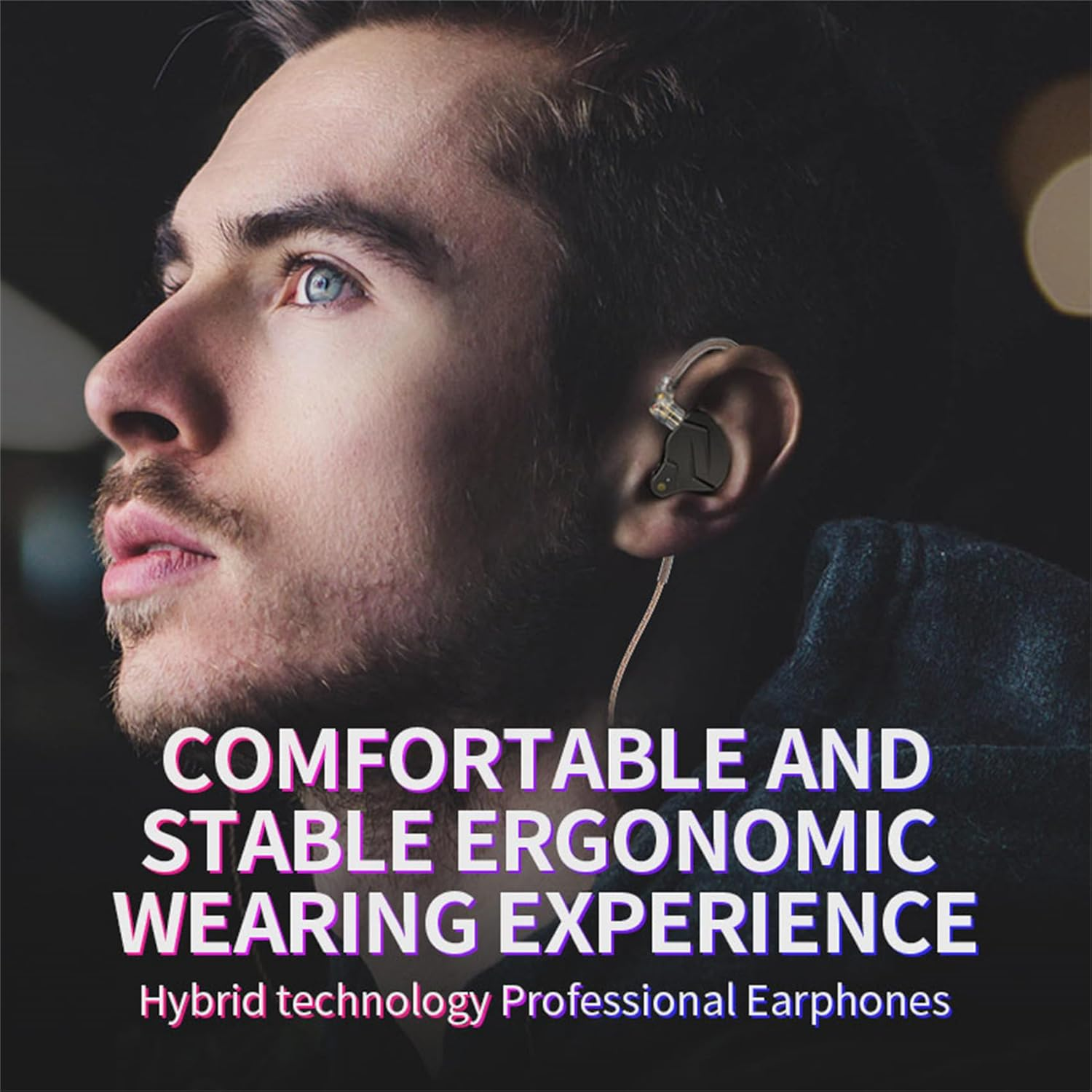 KZ ZSN Pro in Ear Monitors, IEM Earphones with Hybrid Dynamic Driver Balanced Armature, Wired Earphones Headphones 1DD 1BA Gaming Earbuds Stereo Bass Sound Ergonomic Comfortable Fit(Purple No Mic) image number 4