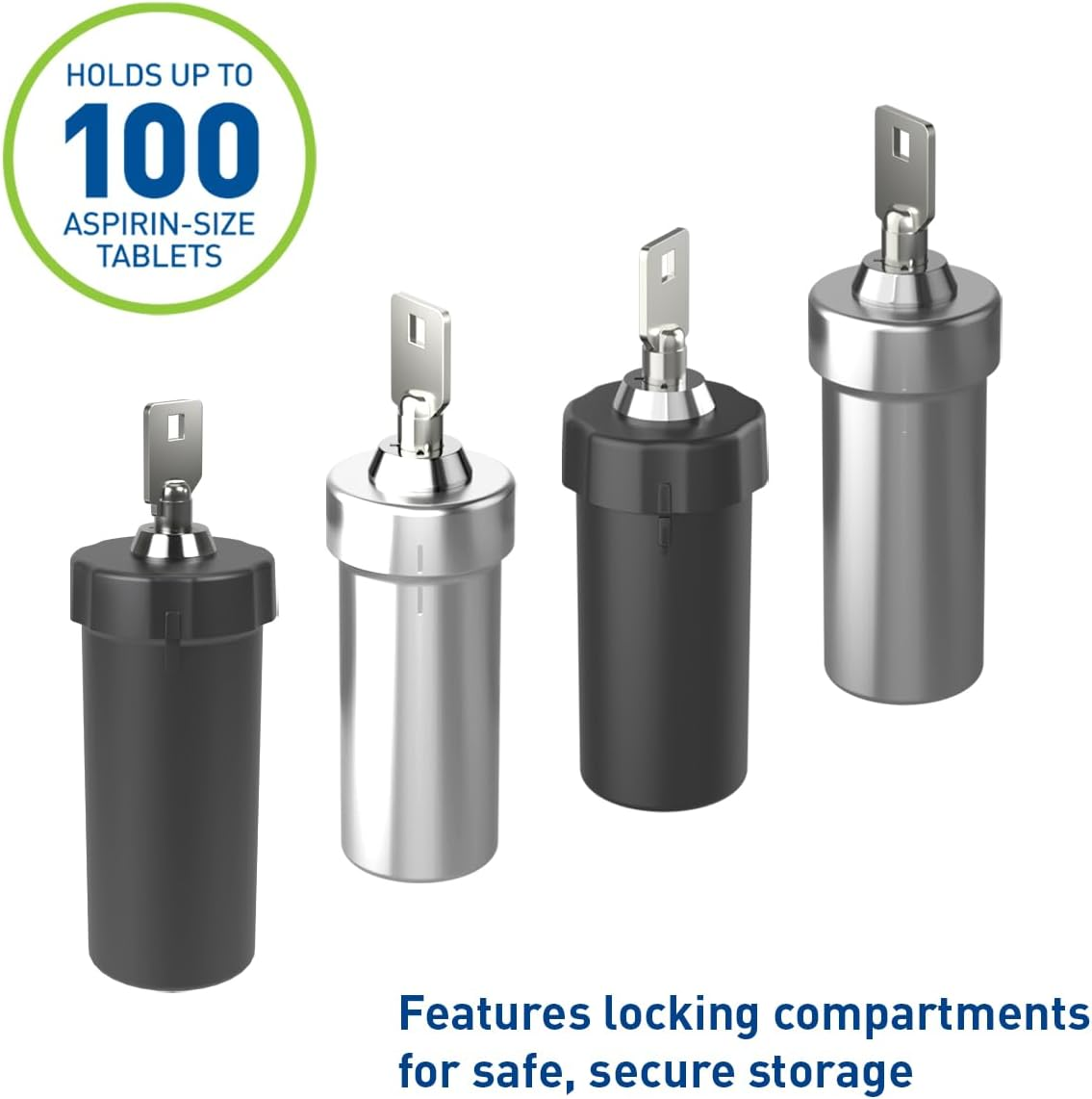 Ezy Dose Ezy Dose Locking Container │Secure Small Valuable Items │Durable Nylon Canister Locks with Key, Large, Black image number 4