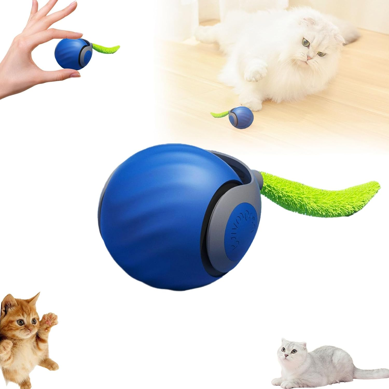 Speedy Tail 2.0, New Cat Ball Toy with Tail, Cat Toys for Indoor Cats, USB Rechargeable Smart, Two Speed Adjustment, Designed for Endless Fun for Your Cat Friend(Blue) image number 6