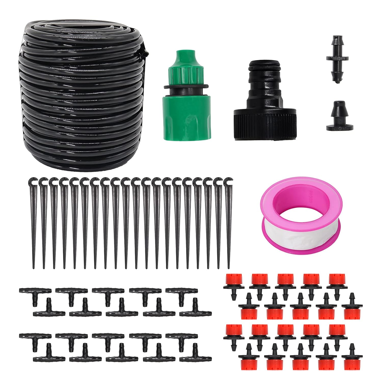 Drip Irrigation Kit Valuehall 66Pcs Distribution Tubing Hose Suit 82Ft/25M Garden Drip Irrigation System Adjustable Automatic Micro Irrigation Kits DIY Patio Plant Self Watering Kit for Garden V7H06 image number 6