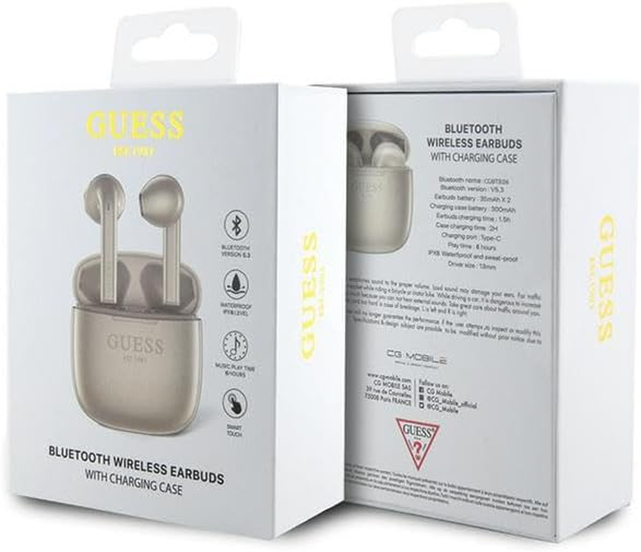 Guess GUTWST26PSD TWS Bluetooth Headphones + Docking Station Golden Classic EST Logo image number 1