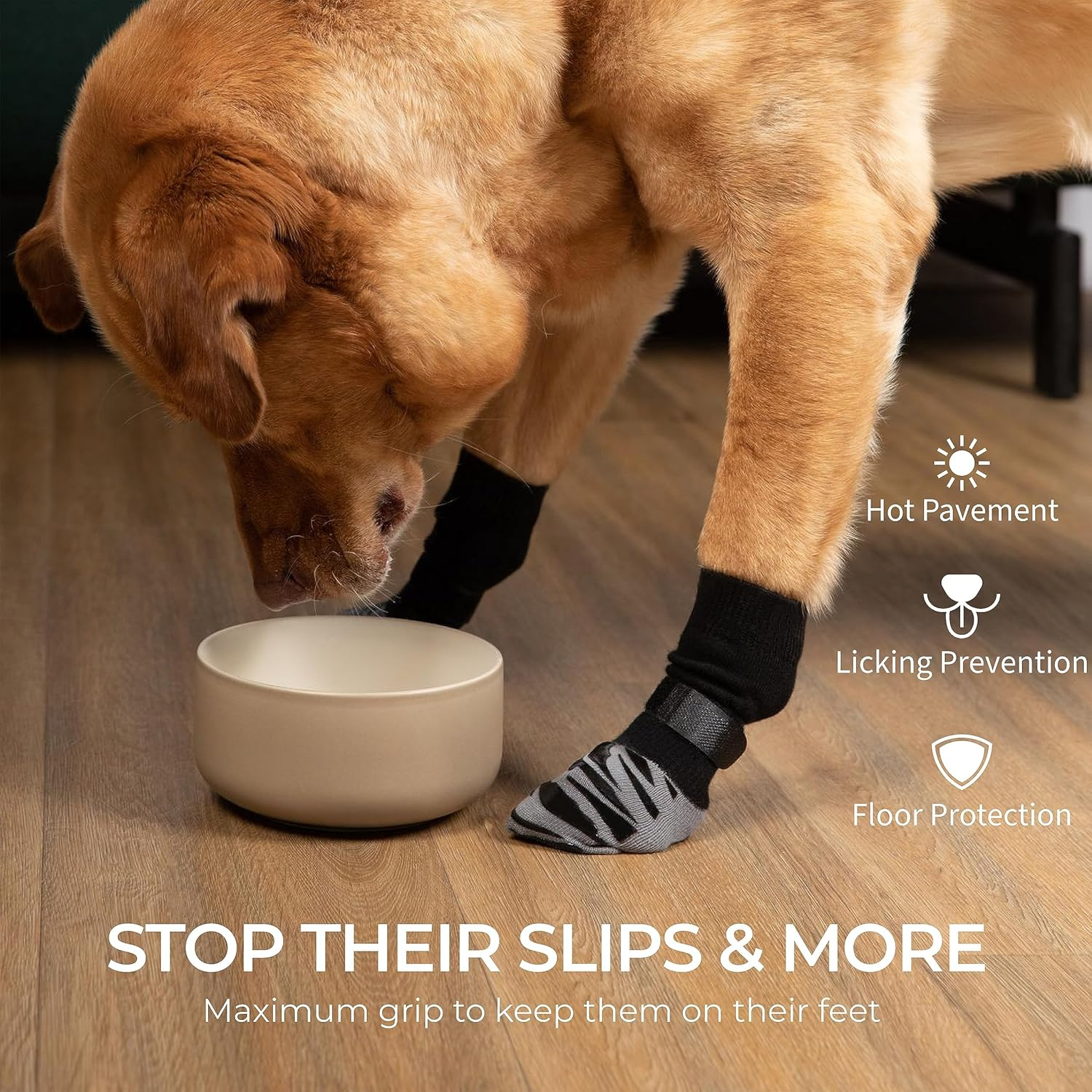 Premium Non-Slip Dog Socks for Hardwood Floors - Extra-Thick Grip That Works Even When Twisted - Prevents Licking, Slipping, and Great for Dog Paw Protection - Size Small image number 2
