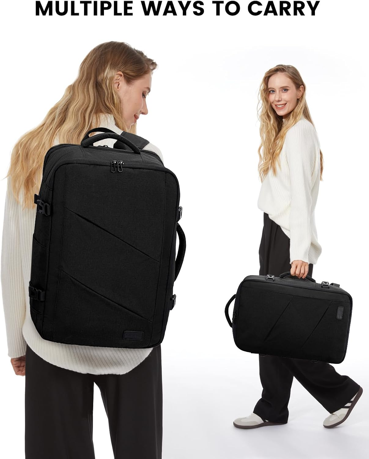 LOVEVOOK Travel Carry on Backpack, Large 40L Personal Item Travel Bag for Men & Women Flight Approved with 3 Packing Cubes, Suitcase Water Resistant Luggage Daypack Business Weekender Bag image number 5