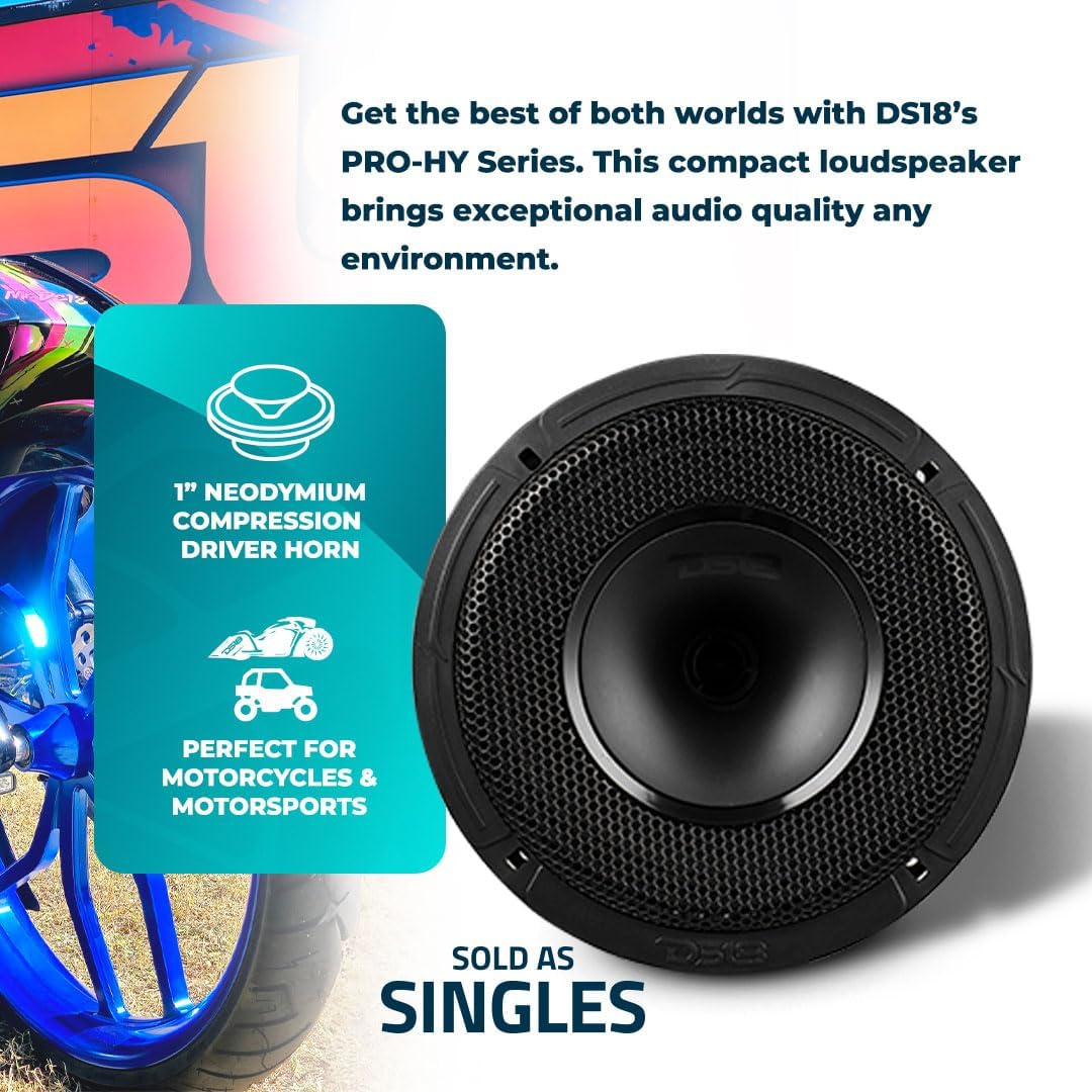 DS18 PRO-HY6MSL 6.5" Shallow Hybrid Mid-Range Car Audio Loudspeaker with Built-In Driver and Grill Included 300W Max 150W RMS 8 Ohms (1 Speaker) image number 5