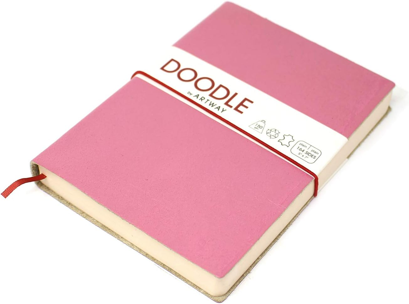 Artway Doodle - Orange Leather Journal/Sketchbook - 150Gsm Cartridge Paper - 175 X 125Mm - 82 Pages - Mandarin