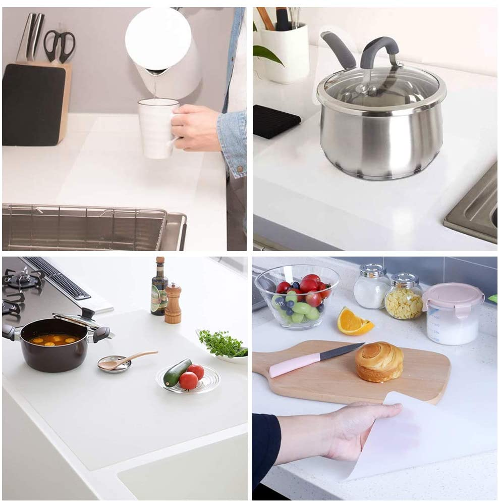 Homedo Waterproof Silicone Placemats, Non-Stick Baking Mat, Non-Slip Dining Table Mat for Kids/Baby/Children, Heat Resistant Insulation Countertop Protector Pads (Clear, 40X30Cm-4Pack) image number 4