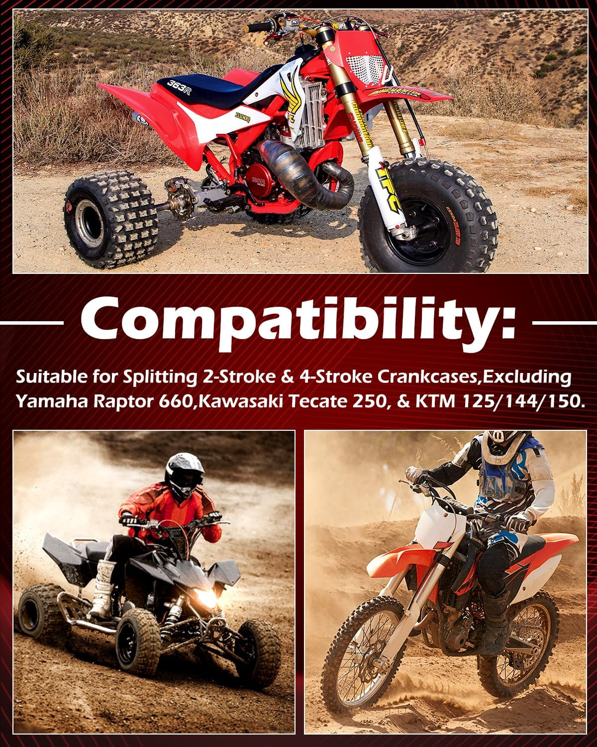 Crankcase Splitter and Installer Tool Kit Crank Case Splitter Separator Installer Puller Compatible with Motorcycle Dirt Bike Small Engine 2 Stroke or 4 Stroke image number 4