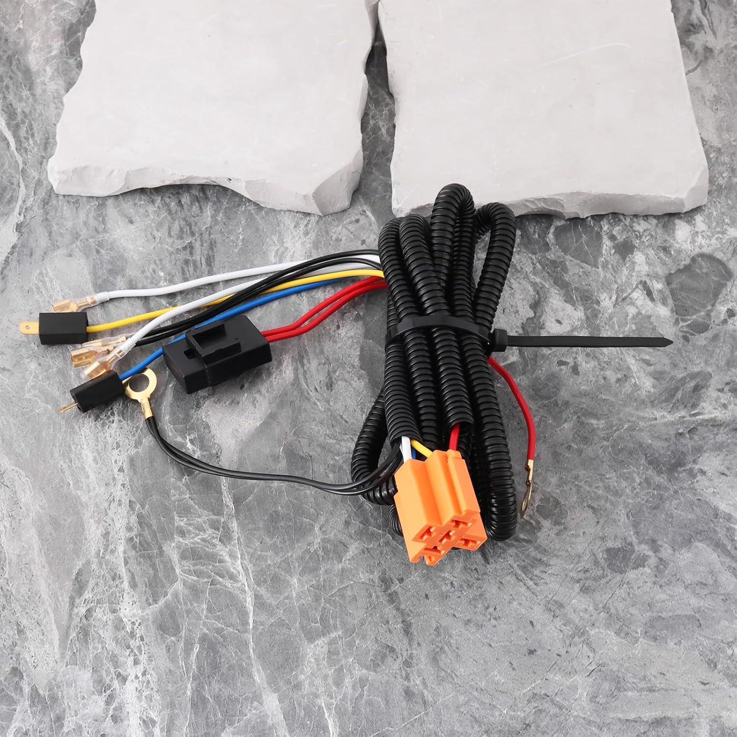 Ecsing Car Relay Grille Mount Horn Wiring Kit 12V 30A for Truck Car Auto Motorcycles image number 3