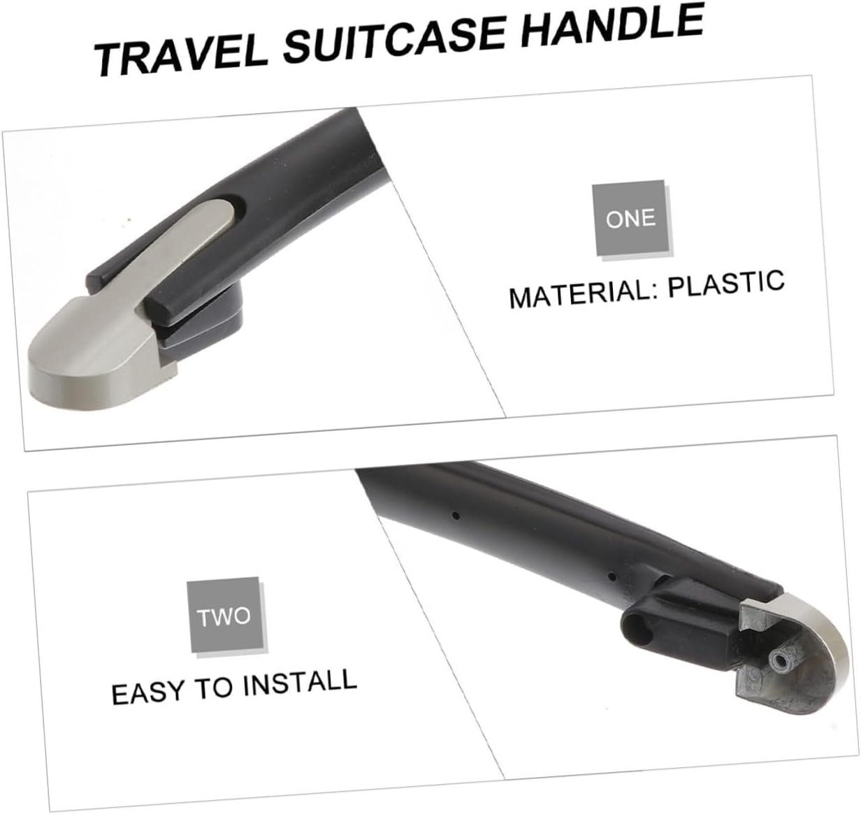 COOPHYA Plastic Suitcase Handle Grip Replacement with Ergonomic Design Lightweight Luggage Case Plastic Handle for Travel Suitcases and Handbags with Mounting Screws image number 4