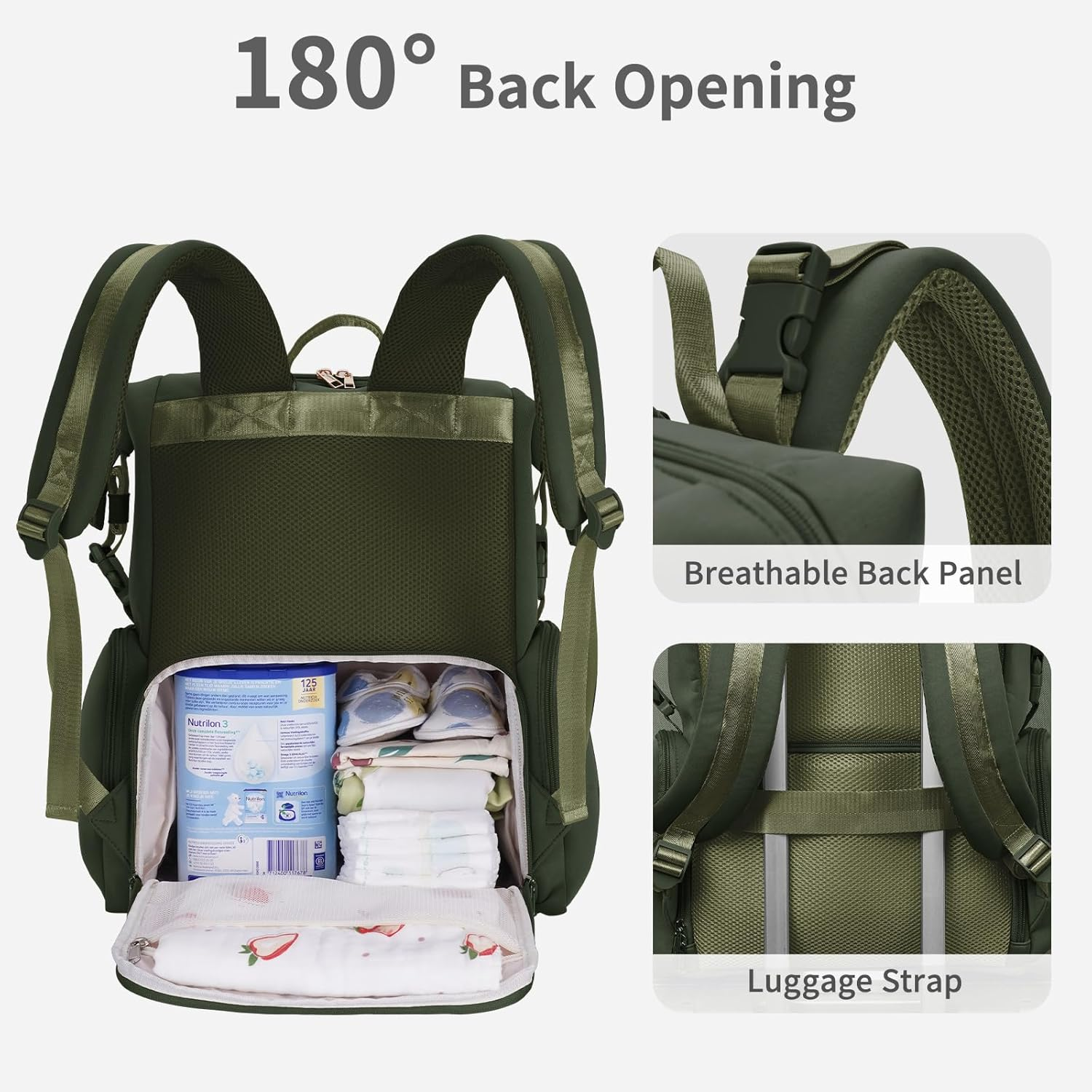 CEI-CEI Neoprene Changing Bag Backpack with Changing Pad, Large Nappy Changing Bags, Newborn Baby Maternity Bags