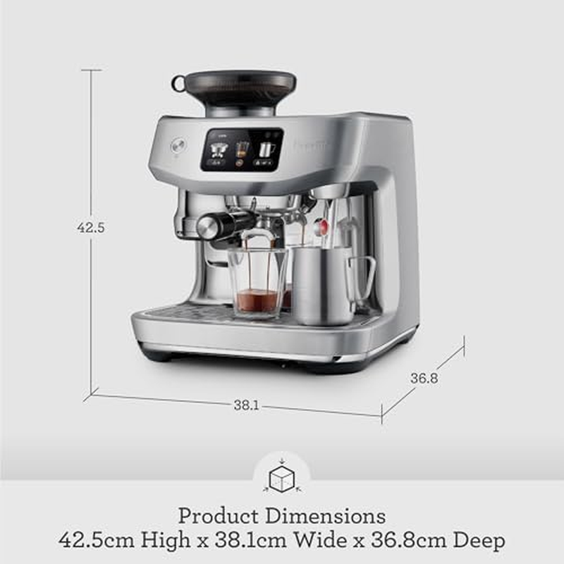 Breville the Oracle&trade; Jet Automatic Espresso Machine with Grinder & Milk Frother, Espresso Maker with Touchscreen, Cappuccino & Latte Machine for Home, BES985BTR, Black Truffle - Black Truffle image number 6