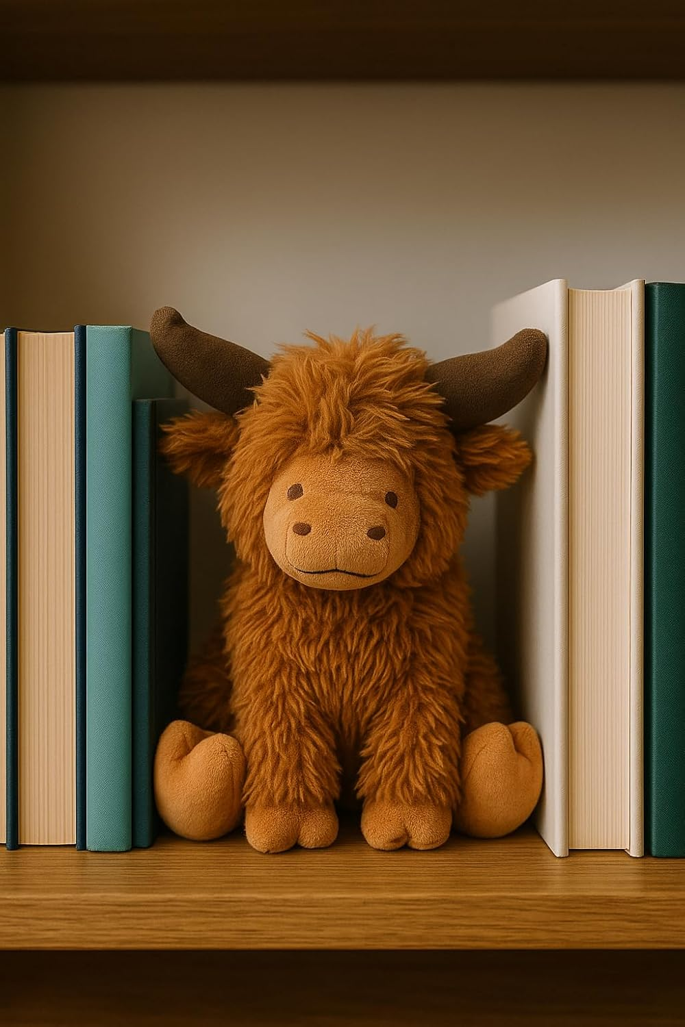 Khevga Fabric Door Stop Animal - High Quality Highland Cattle Door Holder, 1 Kg Weight, 23 Cm High, Rustic Design, Door Buffer Decoration for Living Room, Office & Children'S Room, Brown, Robust